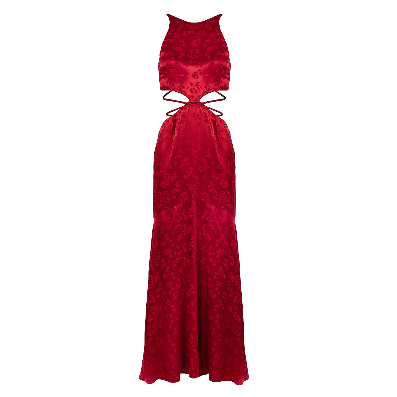 Women’s Erato Satin Jacquard Red Dress Medium Forever Young the Label