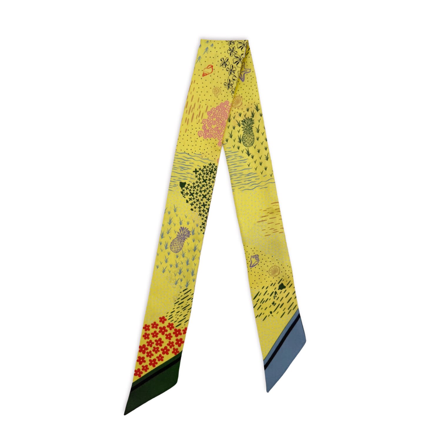 Scapes By Elizabeth Women's Hawaii Silk Skinny Scarf In Pineapple Yellow
