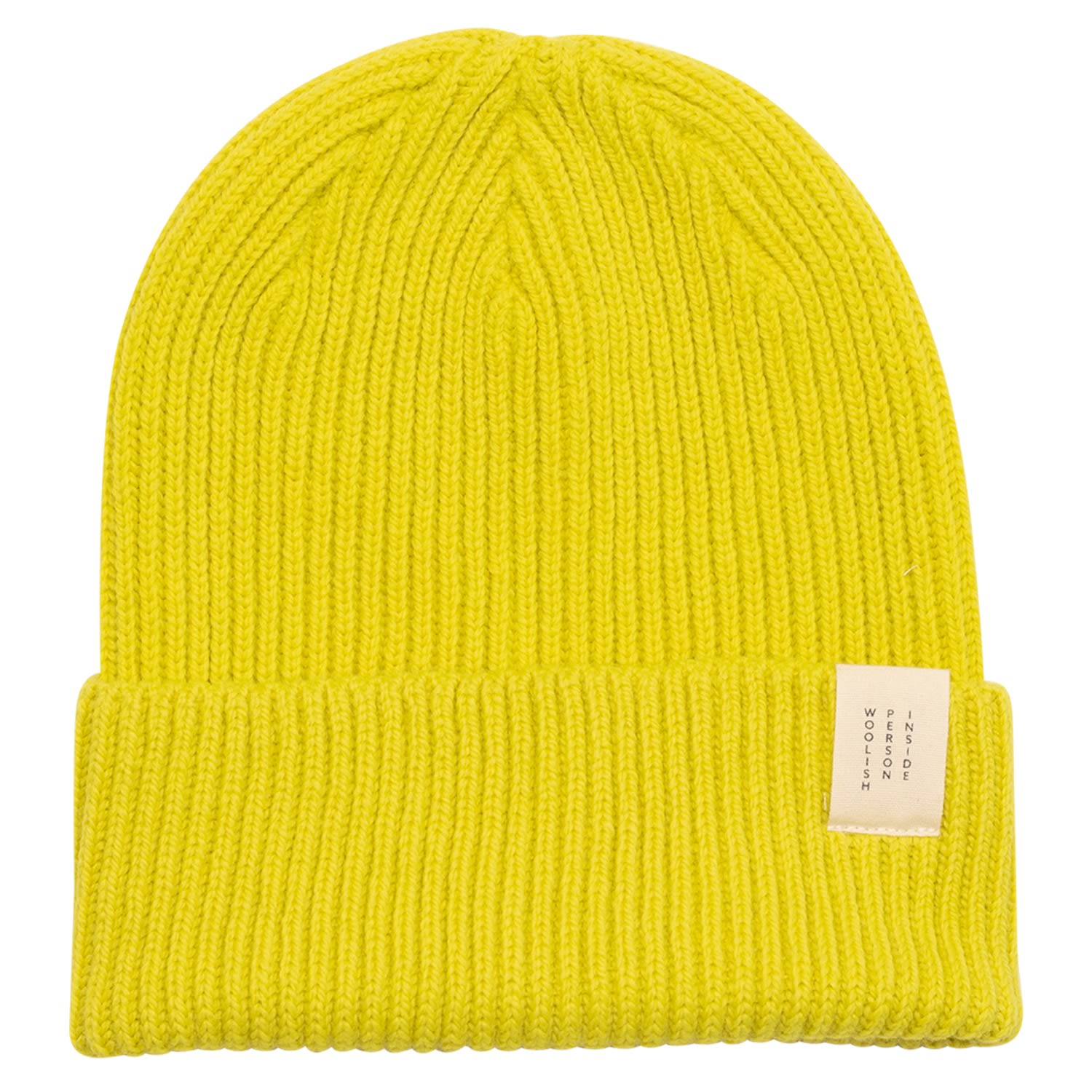 Woolish Women's Hiro Ribbed Merino Beanie Sulphur Green In Yellow