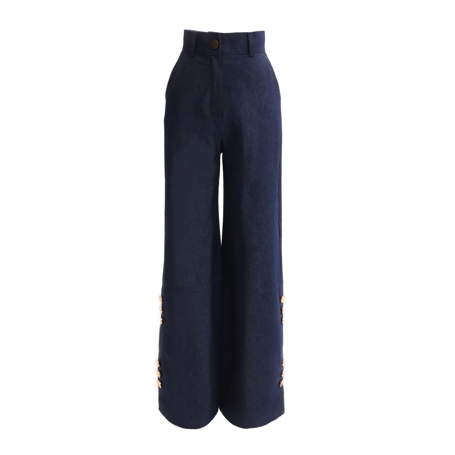 Julia Allert Stylish Wide-leg High-waisted Jeans Blue In Blue