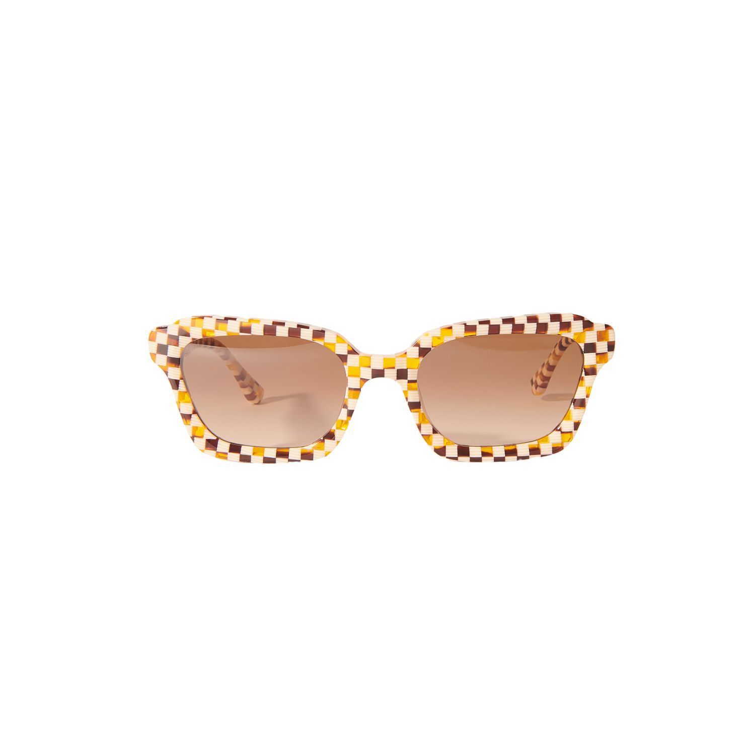 Women’s Neutrals / Brown Demi - Toasted Moxie Checkered Sunglasses Wolfspout