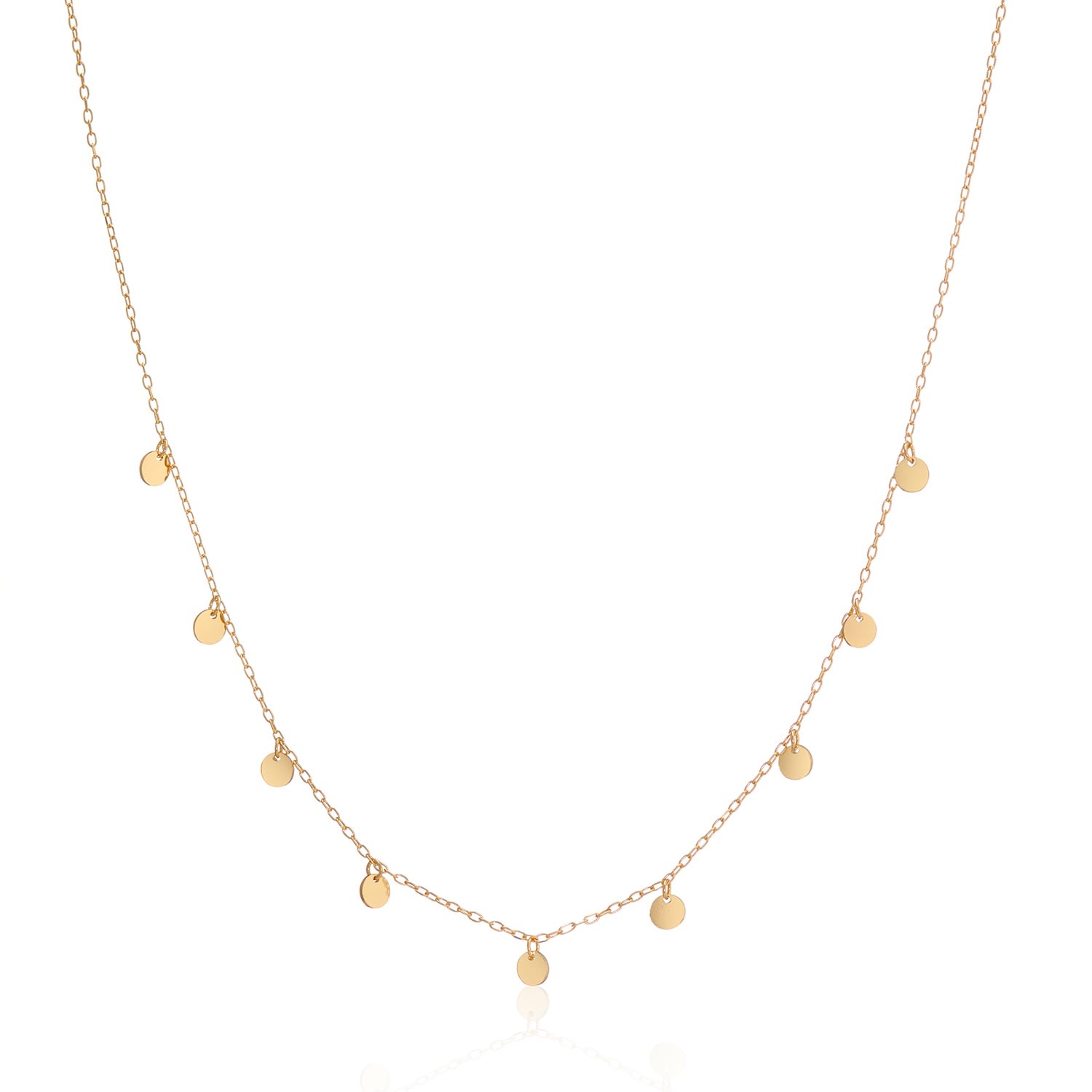 Auree Jewellery Women's Frascati Yellow Gold Multi Disc Necklace