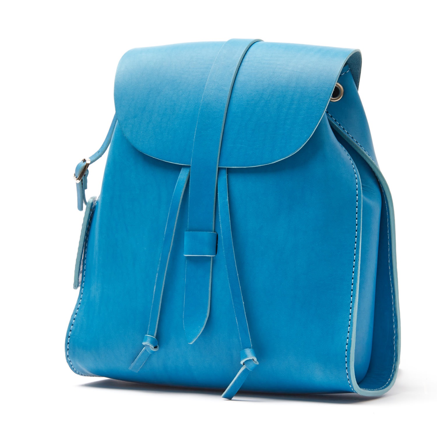 Women’s Leather Backpack Light Blue Tribeca Collection The Dust Company