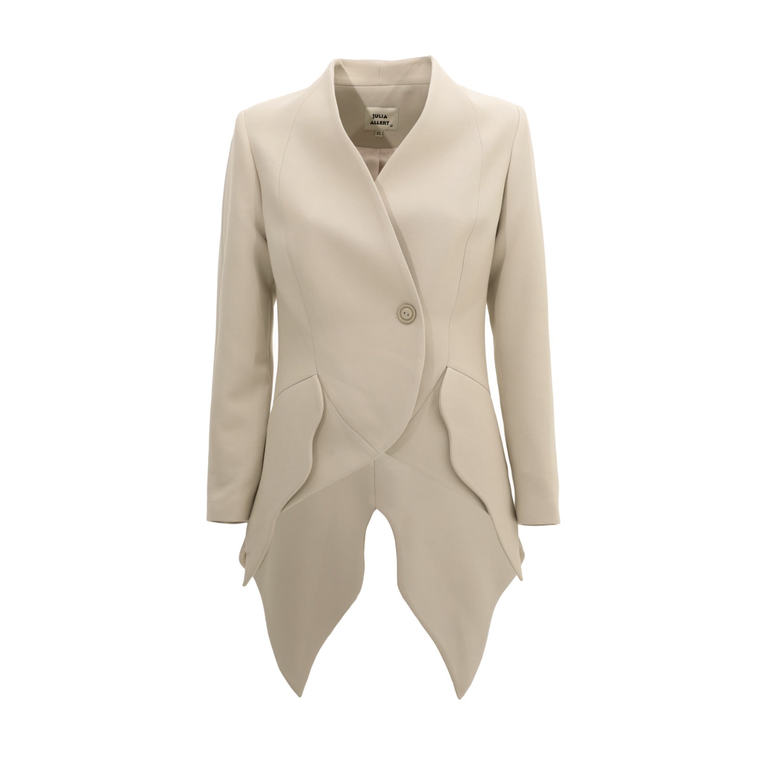 Julia Allert Women's Grey Elegant Blazer With Curved Hem Gray In Grey