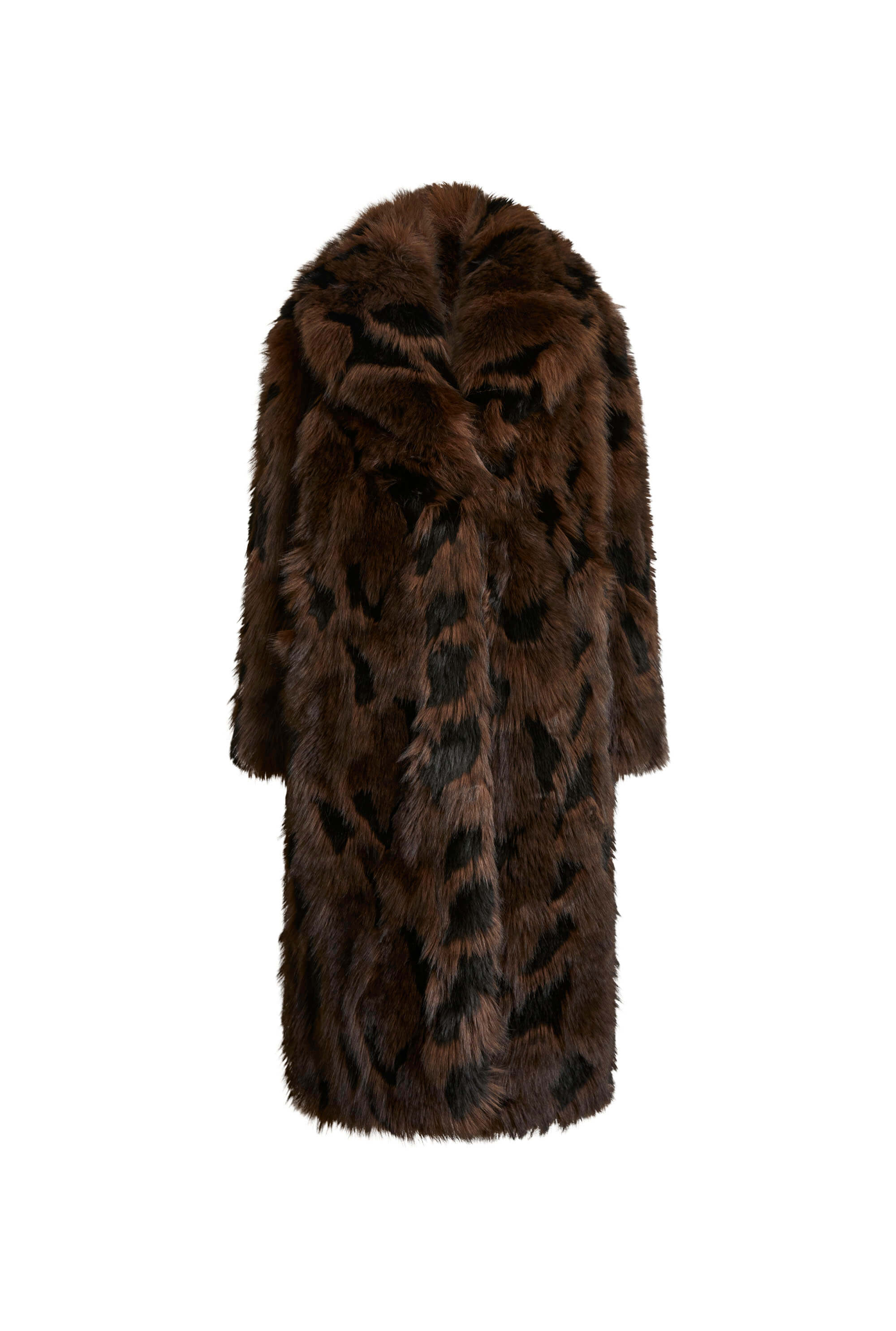 James Lakeland Women's Brown Distressed Faux Fur Coat In Brown
