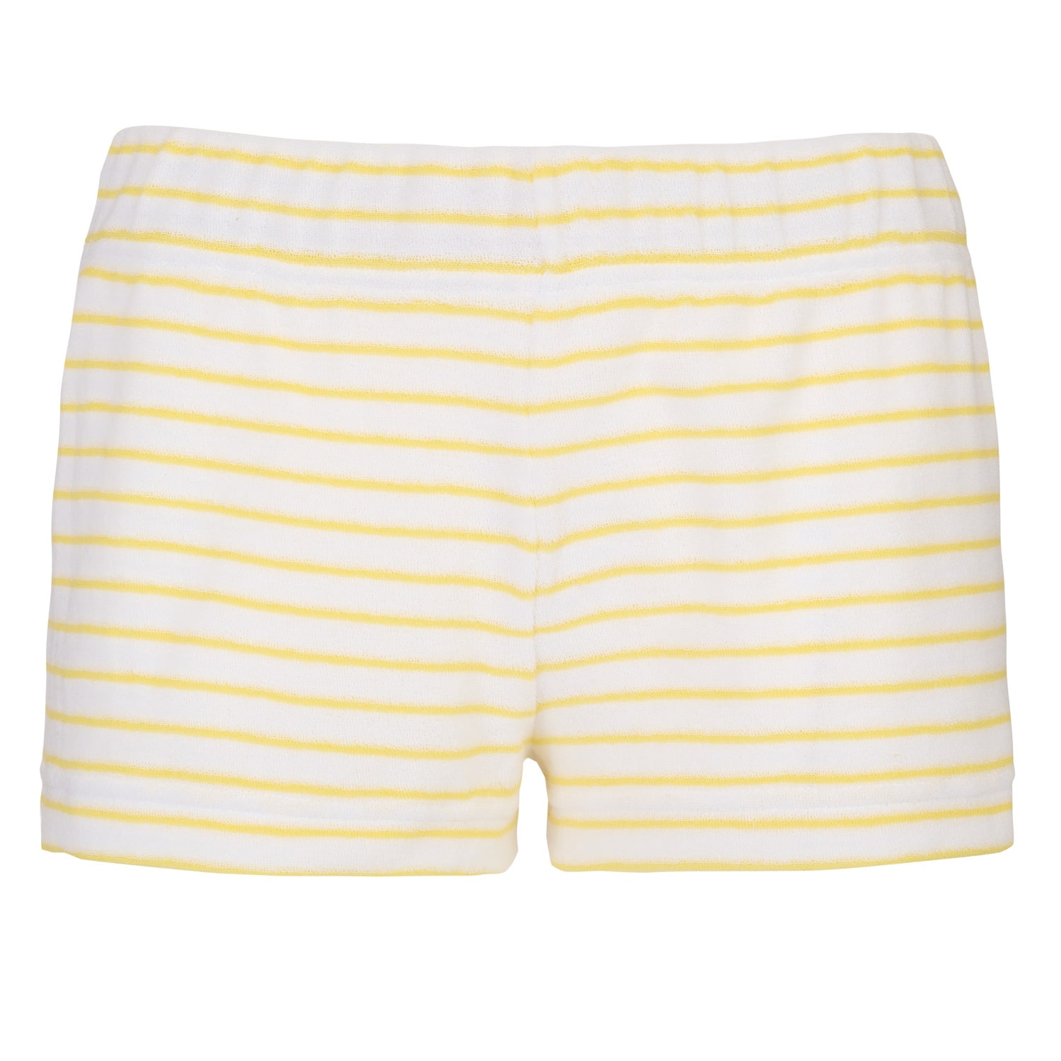 Yellow / Orange Stretch Towelling Hipster Shorts White/Lemon Extra Small Bridie & Bert Ltd