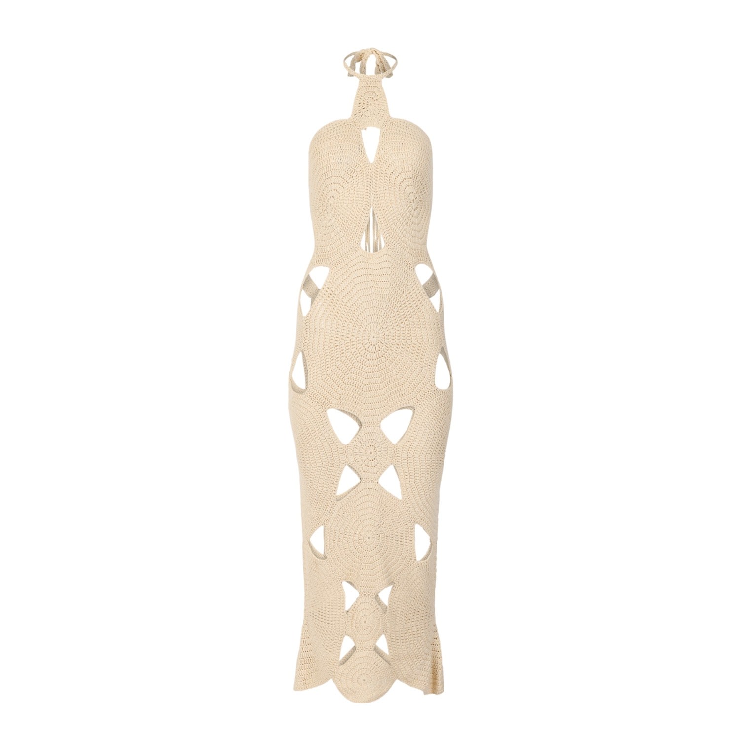 Decolet The Label Women's Neutrals Isla Cut-out Crochet Dress