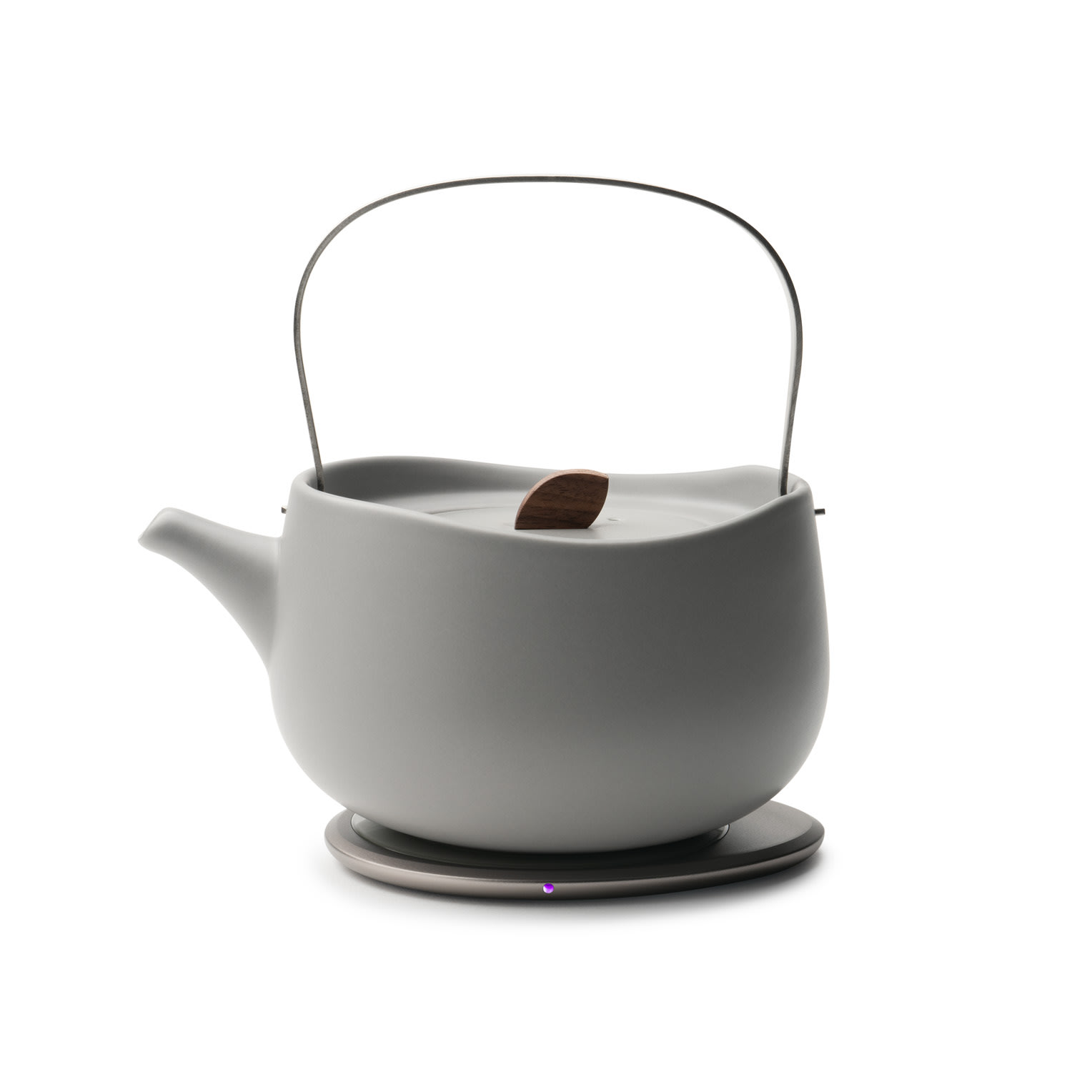 Ohom Leiph Self-heating Teapot Set - Soft Grey