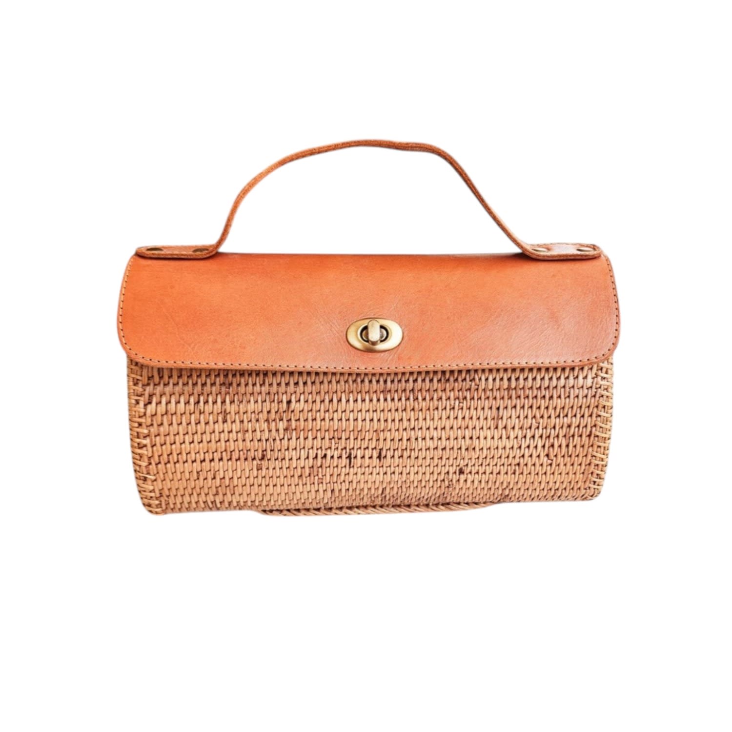 Ohsun Women's Neutrals / Brown Esme Rattan And Leather Crossbody In Brown