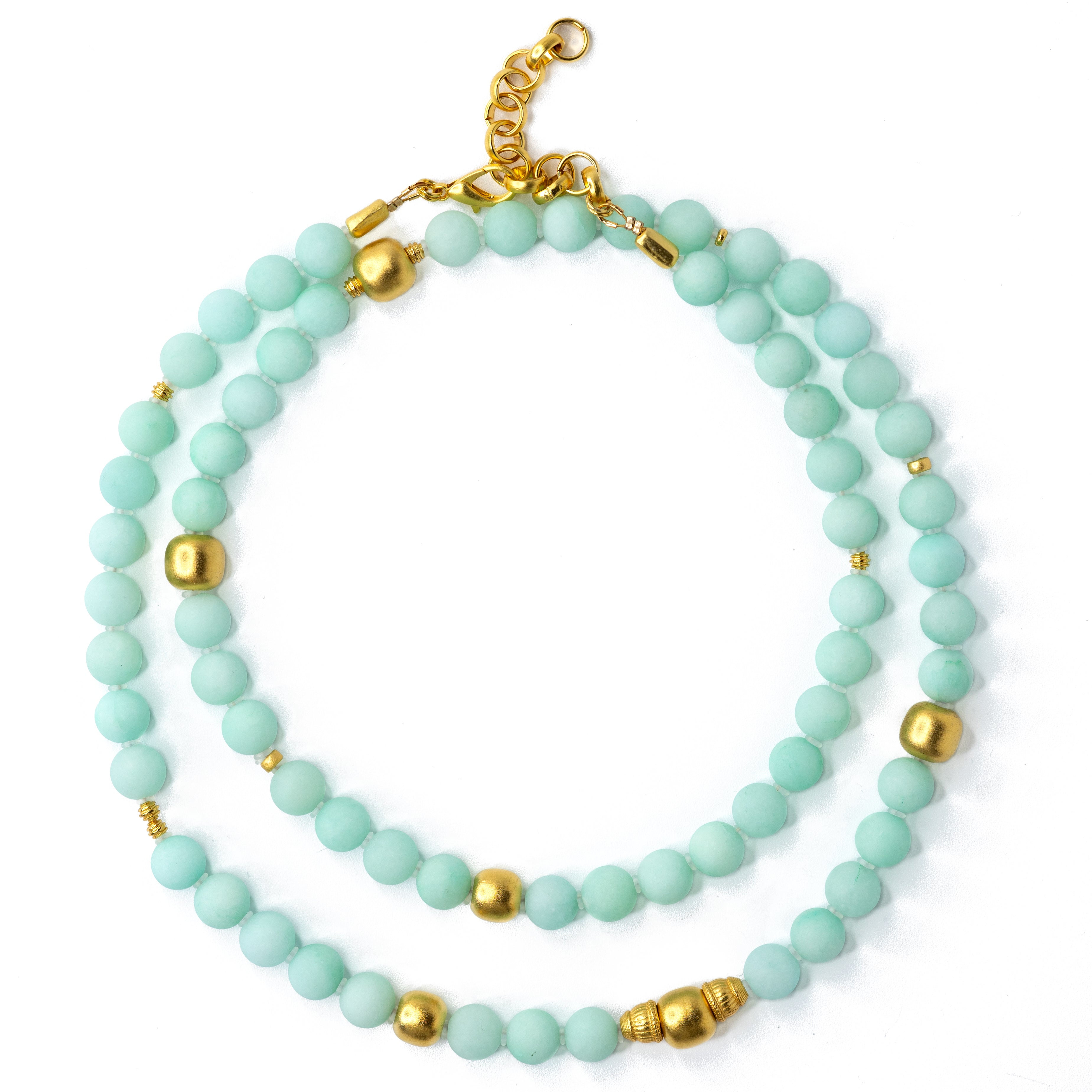 Bombyx House Women's Gold / Green Mint Green Chalcedony Necklace In Green