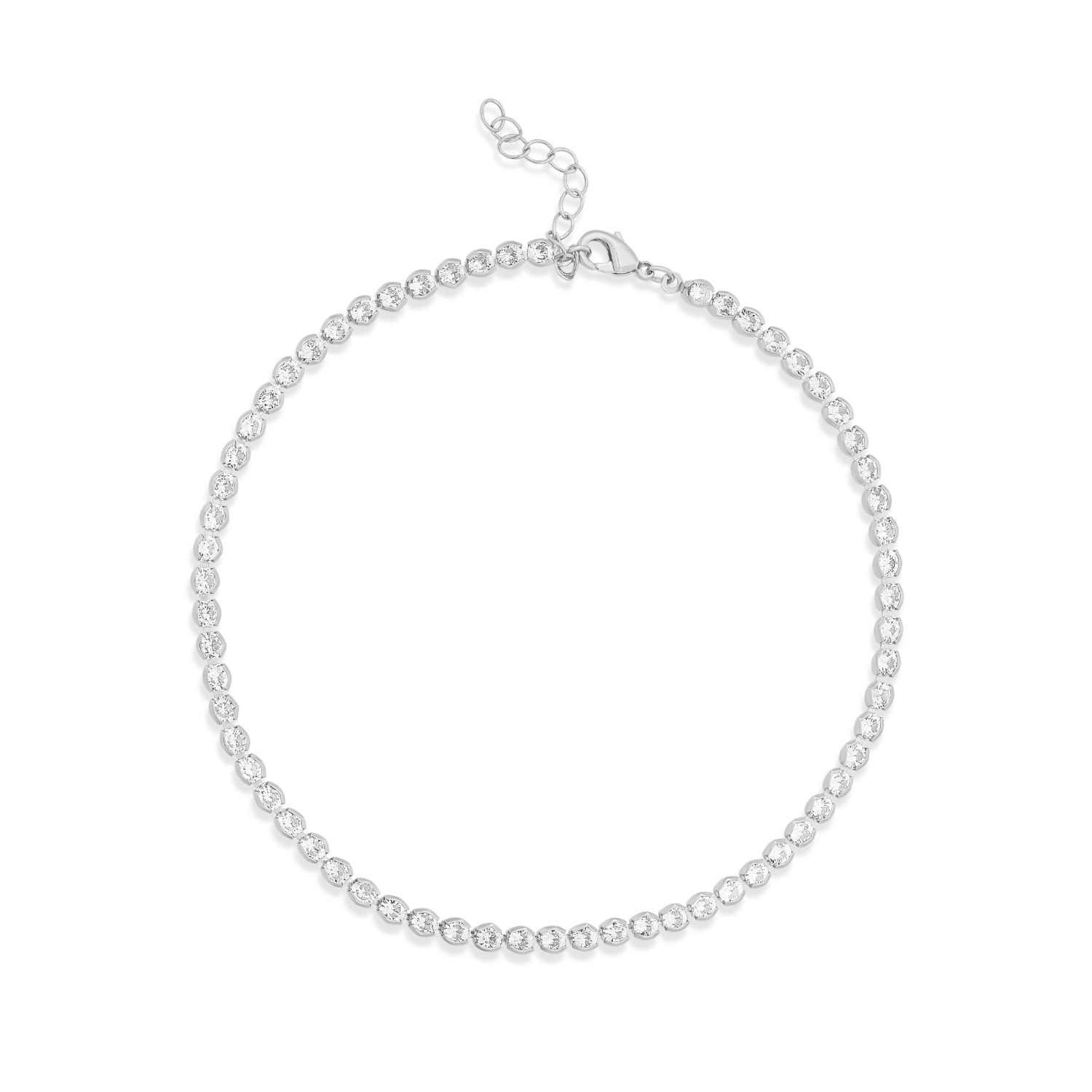 Shymi Women's Four Mm Round Bezel Anklet - Silver In Silver