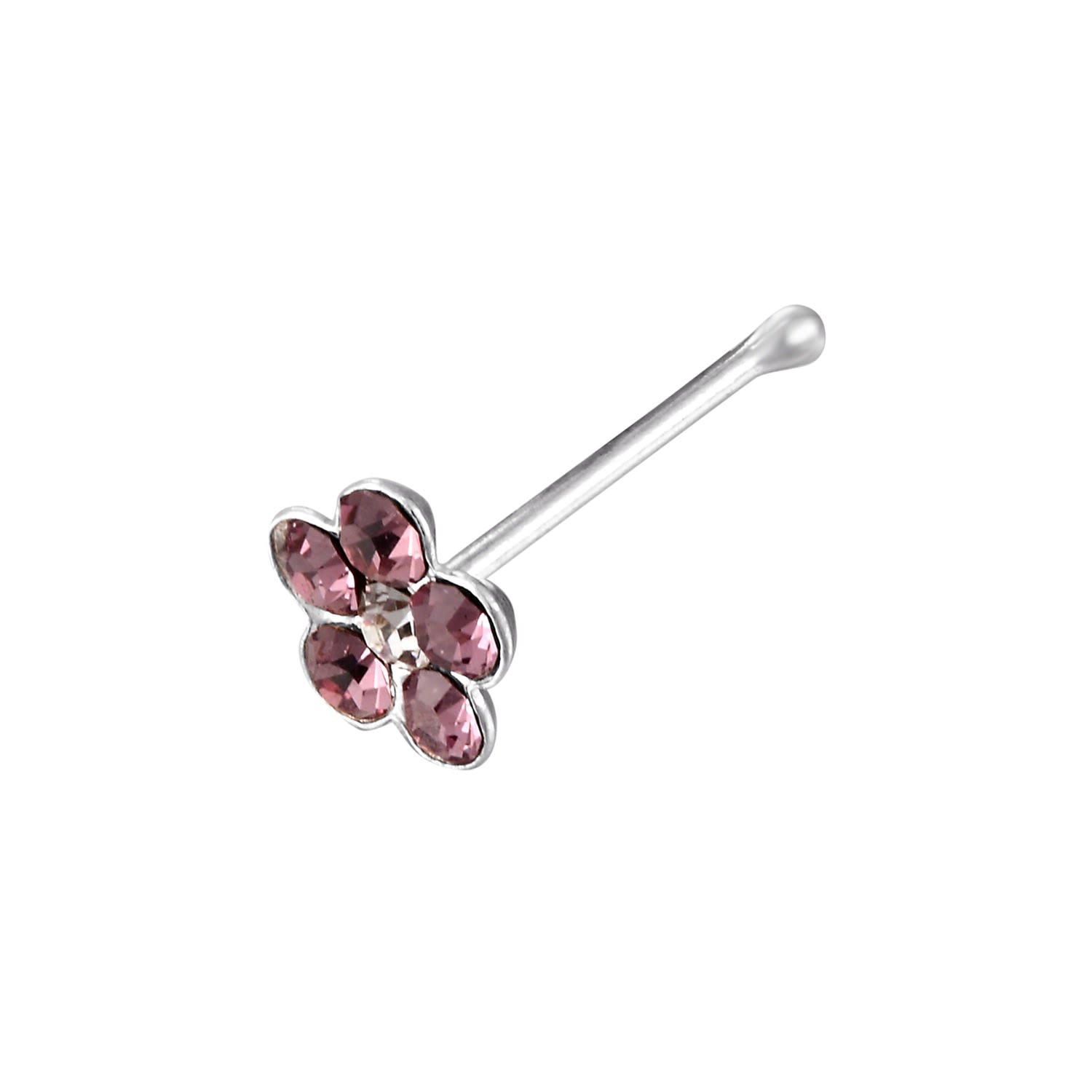 Women’s Ecoated Sterling Silver Amethyst Daisy Nose Stud Seol + Gold