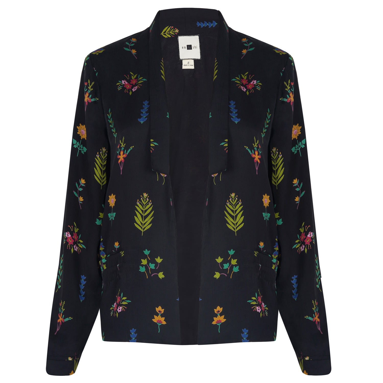 Em & Shi Women's Black Midnight Botanica Blazer In Black