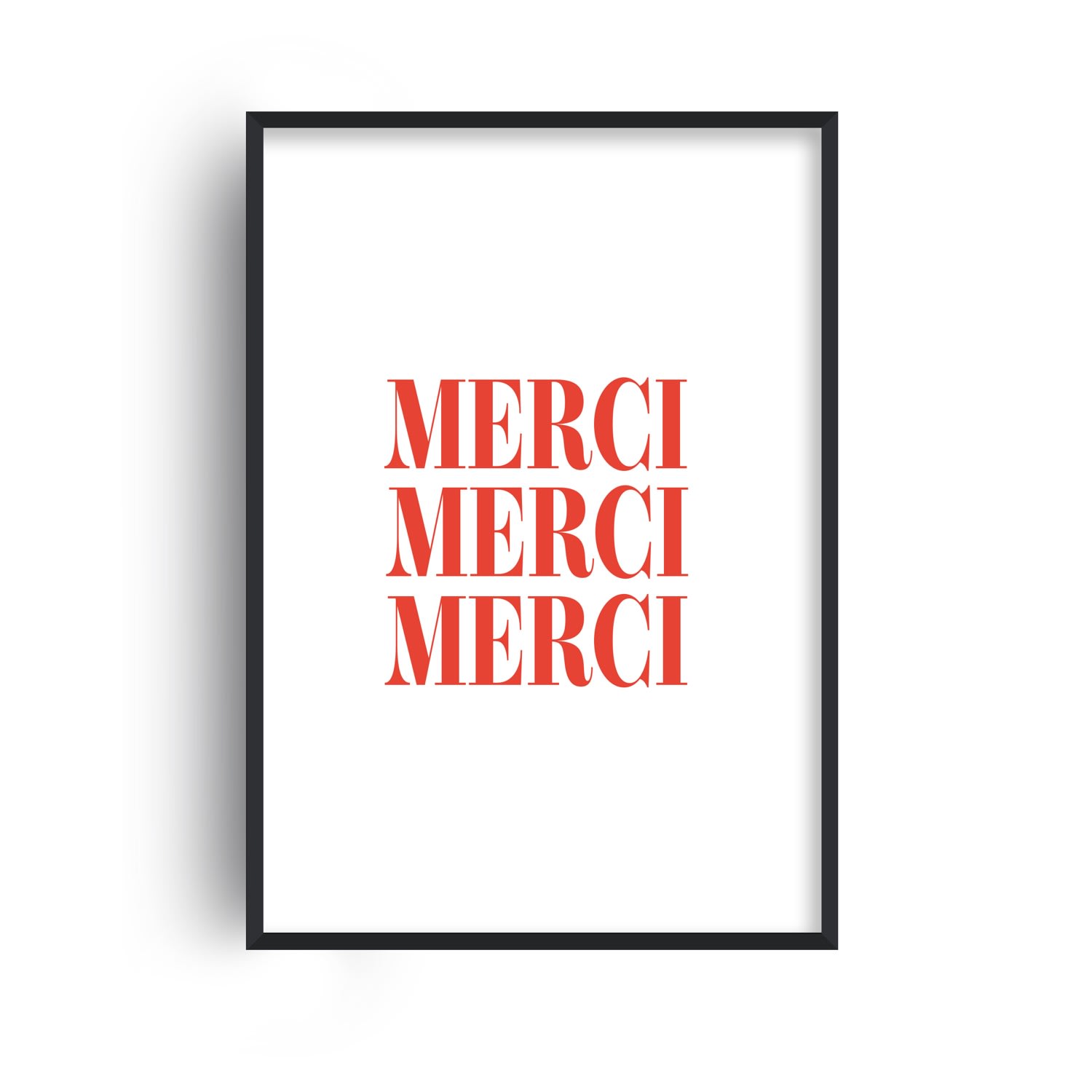 Red Merci French Slogan Gicle Art Print A3 Fanclub