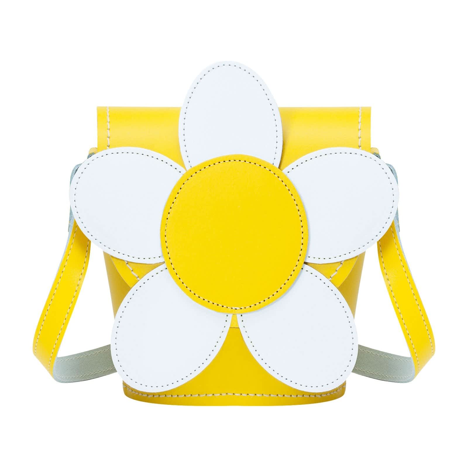 Zatchels Pastel Daffodil Yellow Handmade Leather Saddle Bag