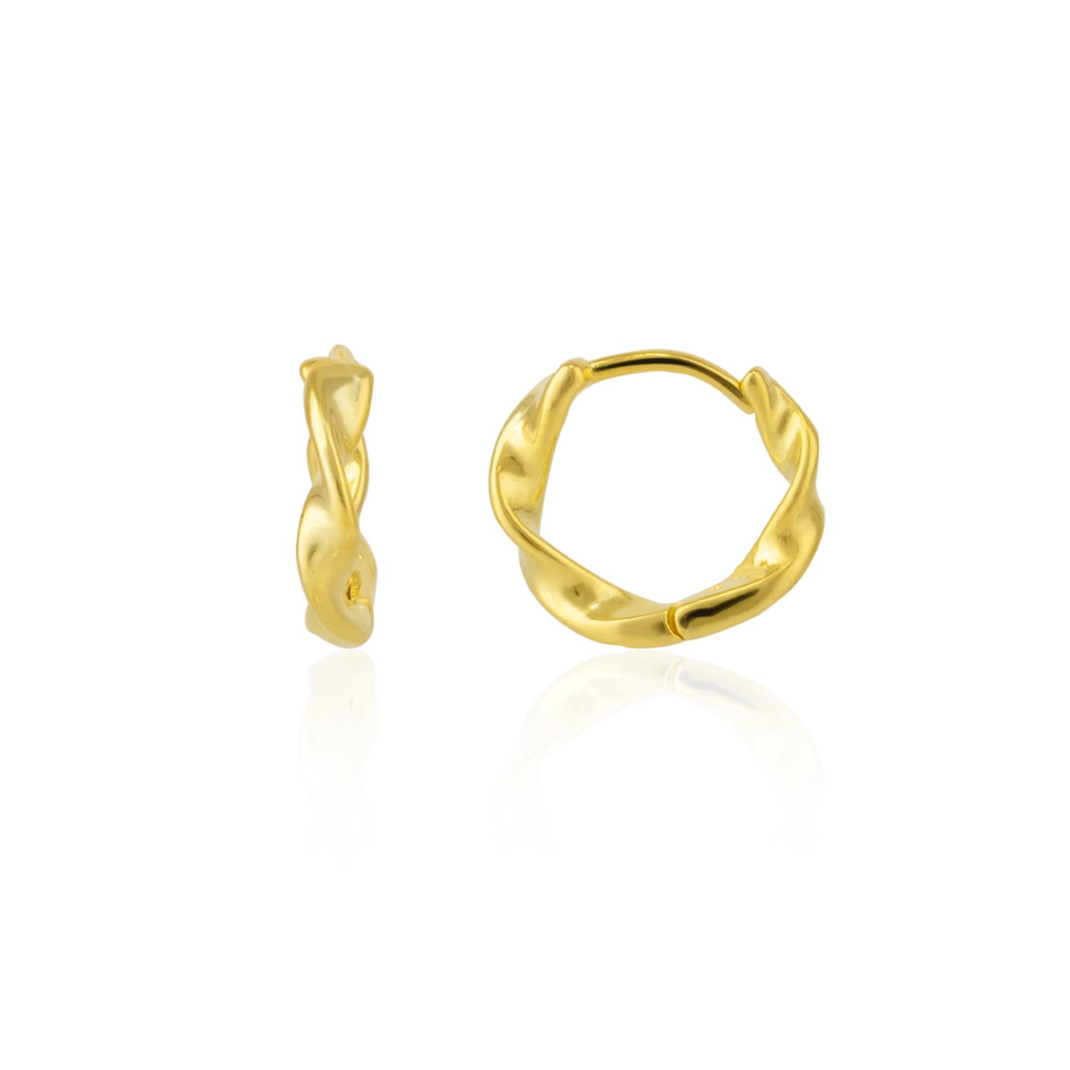 Spero London Women's Gold Naturally Twisted Molten Sterling Silver Hoop Earrings In Gold