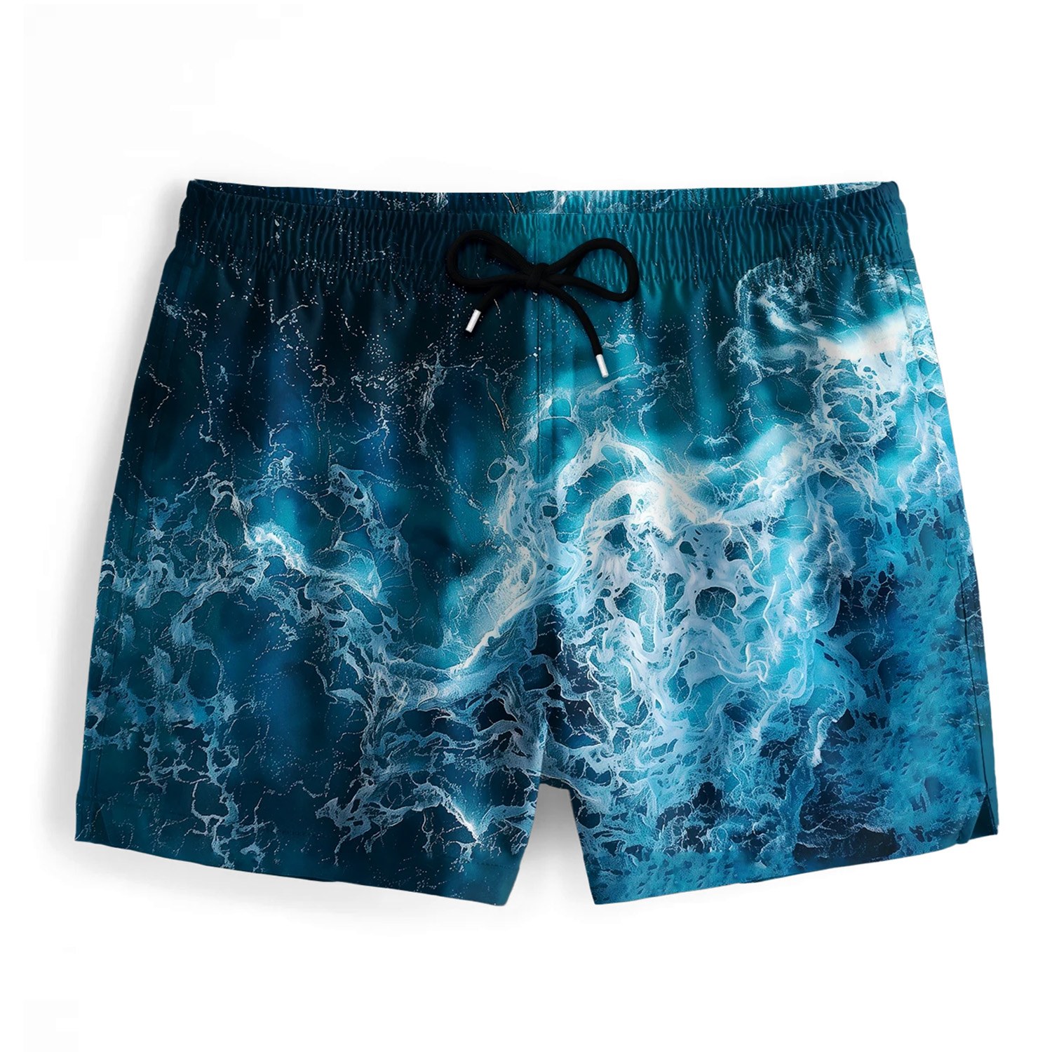 Aloha From Deer Men's Blue / Black Waves Swimming Shorts In Blue/black