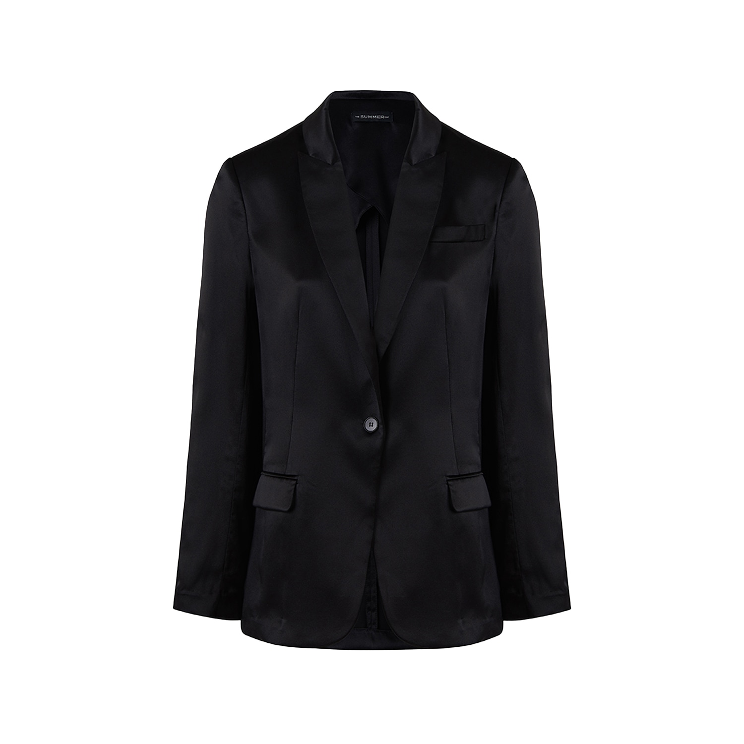The Summer Edit Women's Juliette Silk Jacket - Black In Black