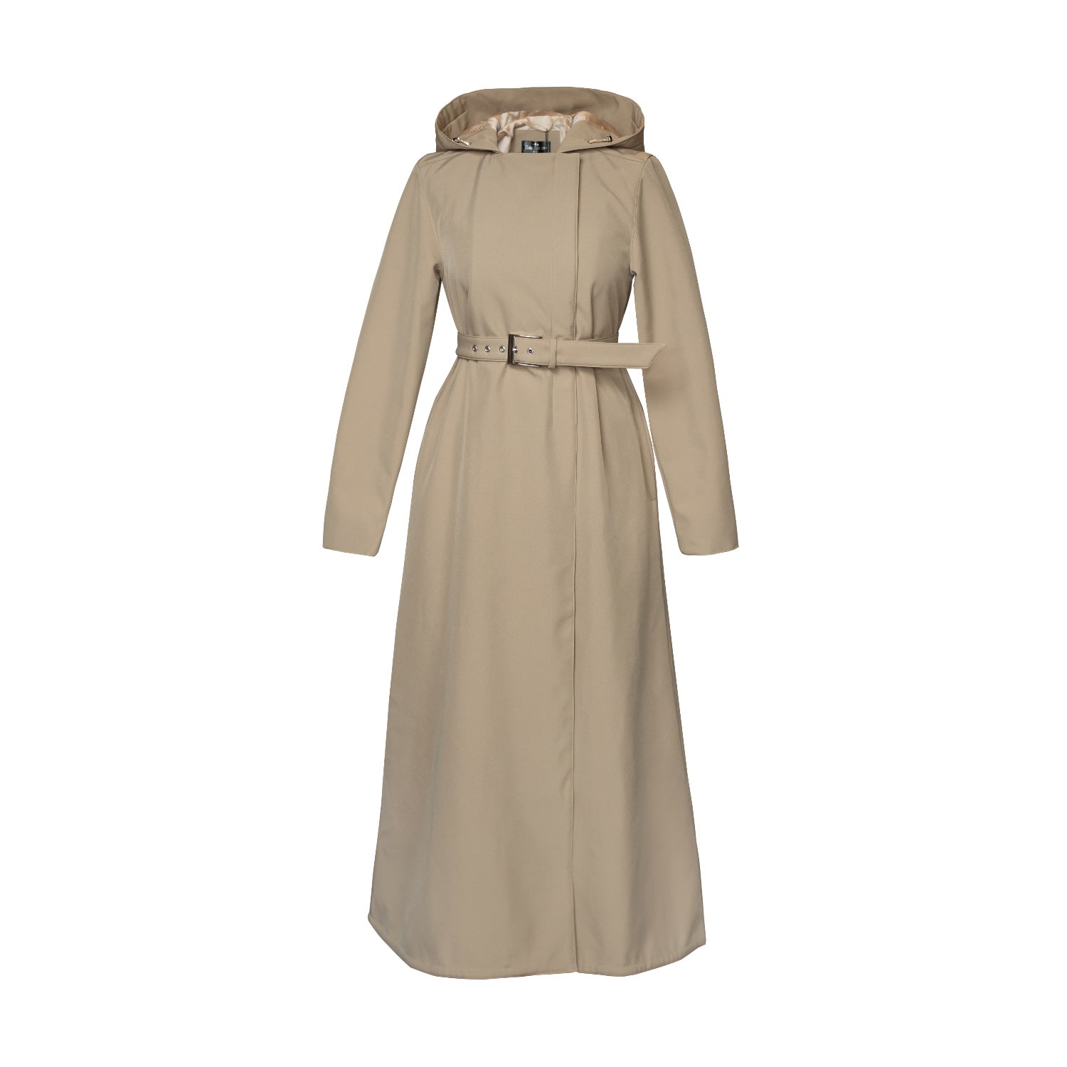 Women's Brown / Neutrals Long Coat With Trapeze Cut In Beige: Classic Trench | Large | Rainsisters
