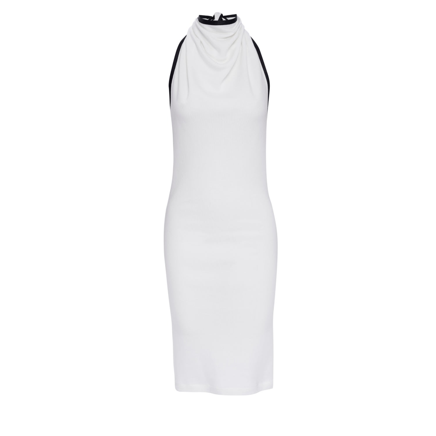 Lahive Women's White Gaia Backless Knit Halter Dress