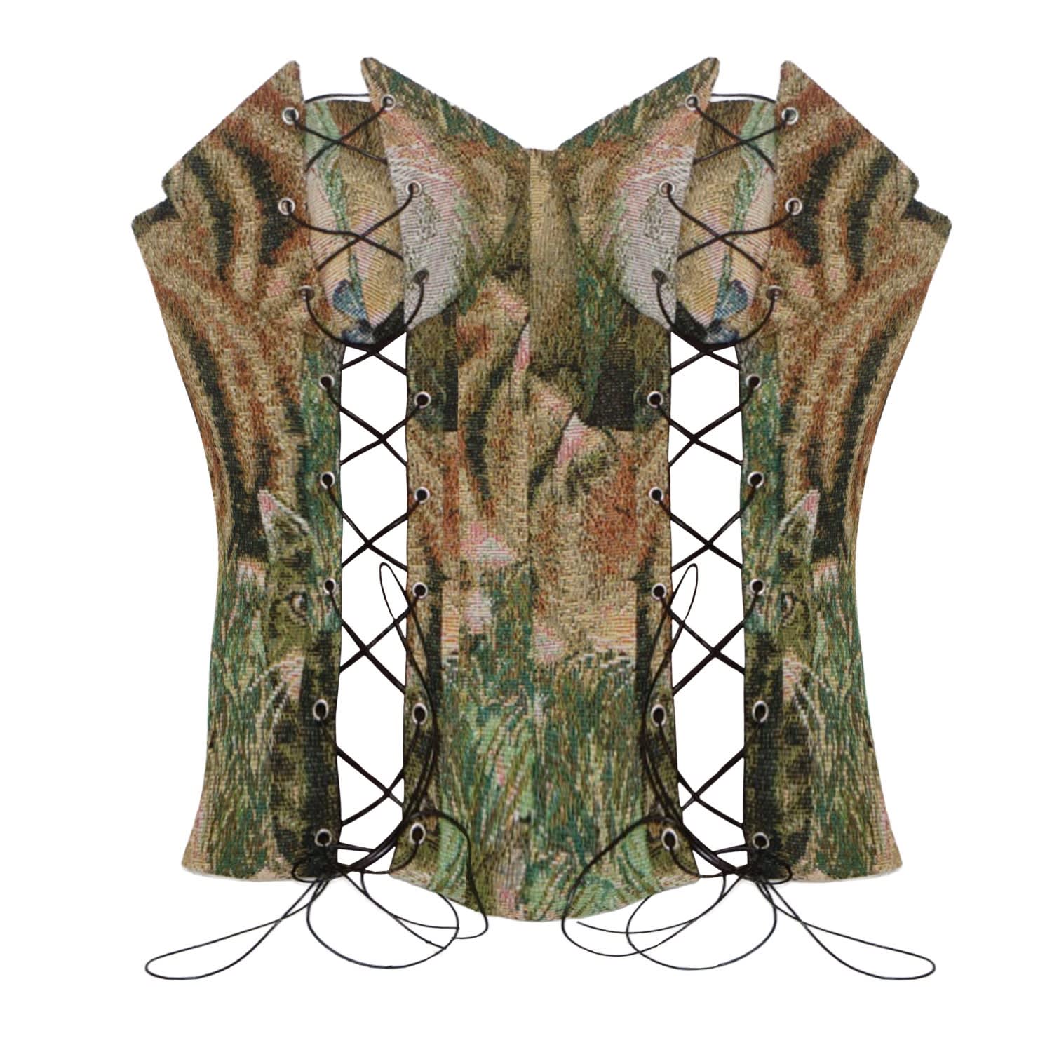 28natelier Women's Black / Brown The Meow Corset In Multi