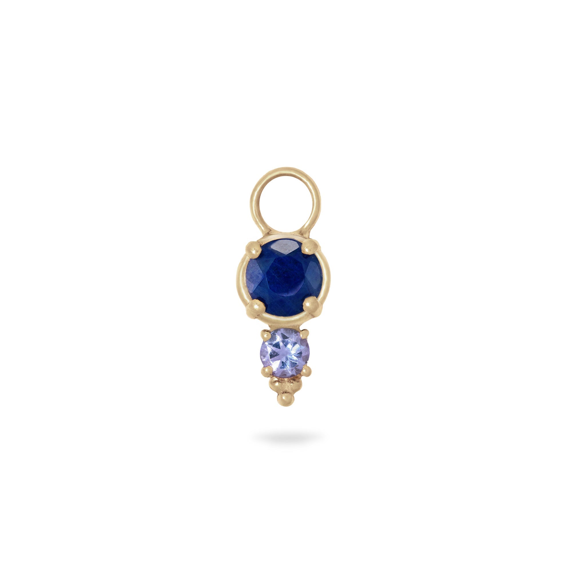 Zohreh Women's Blue / Purple / Gold Sapphire & Tanzanite Earring Charm 9k Gold In Gold