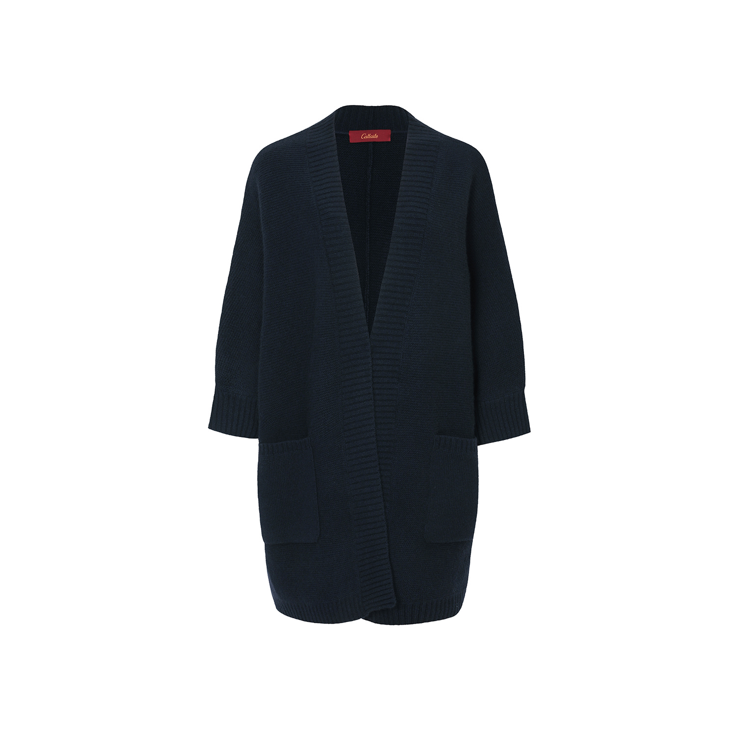 Callaite Women's Blue Pure Cashmere Romain Robe Cardigan - Navy