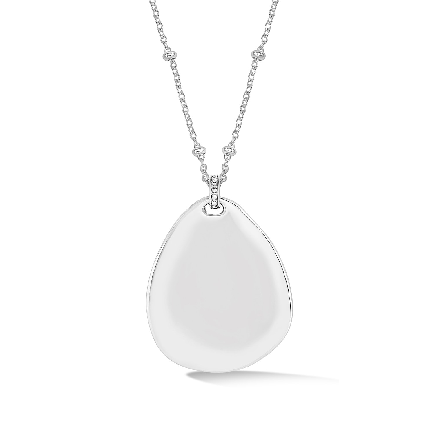 Dower & Hall Women's Large Pebble Pendant In Sterling Silver In Metallic