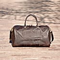 Touri Genuine Leather Holdall In Dark Brown In Dark