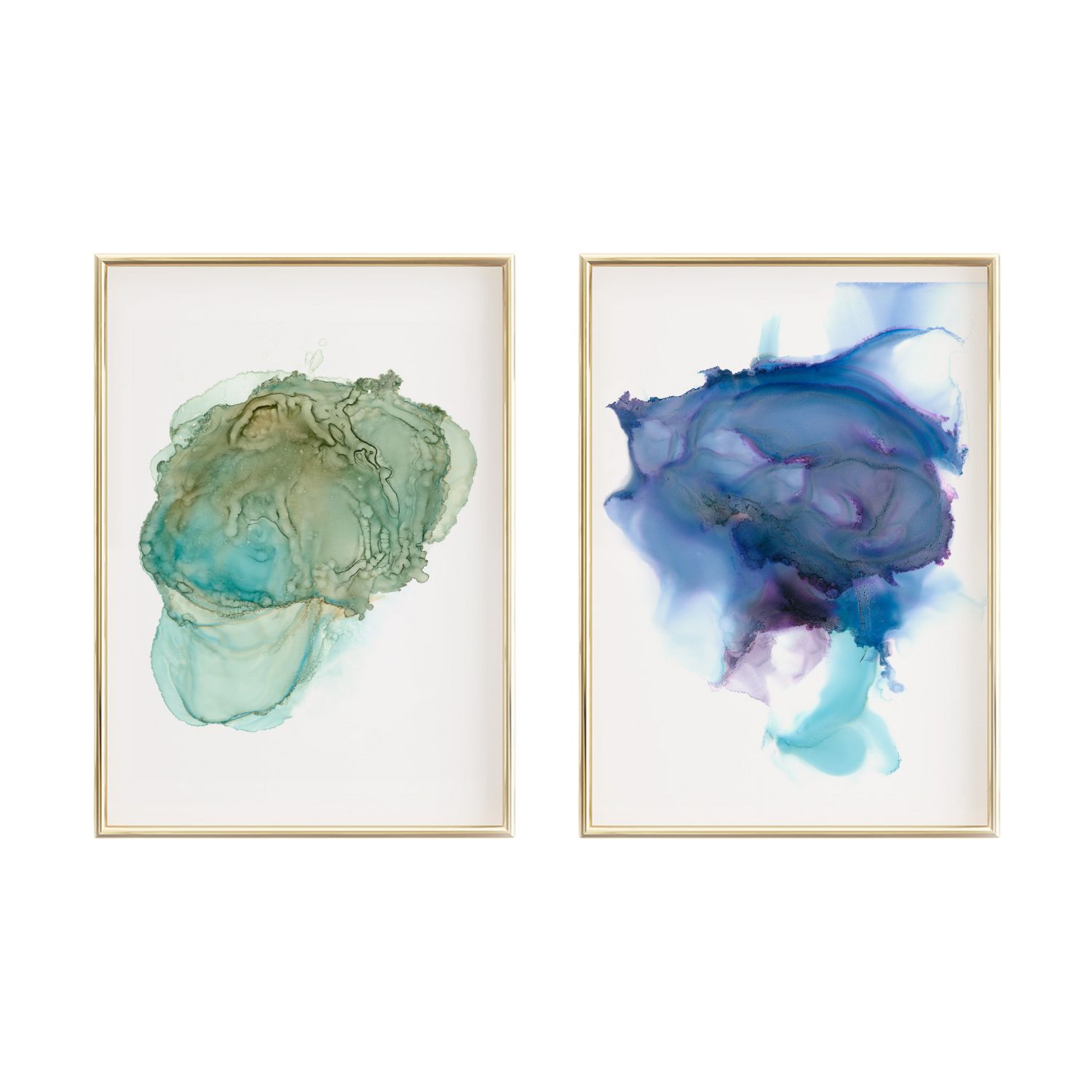 Art By Affie Blue / Green Wonder & Order - Fine Art Pair In Blue/green