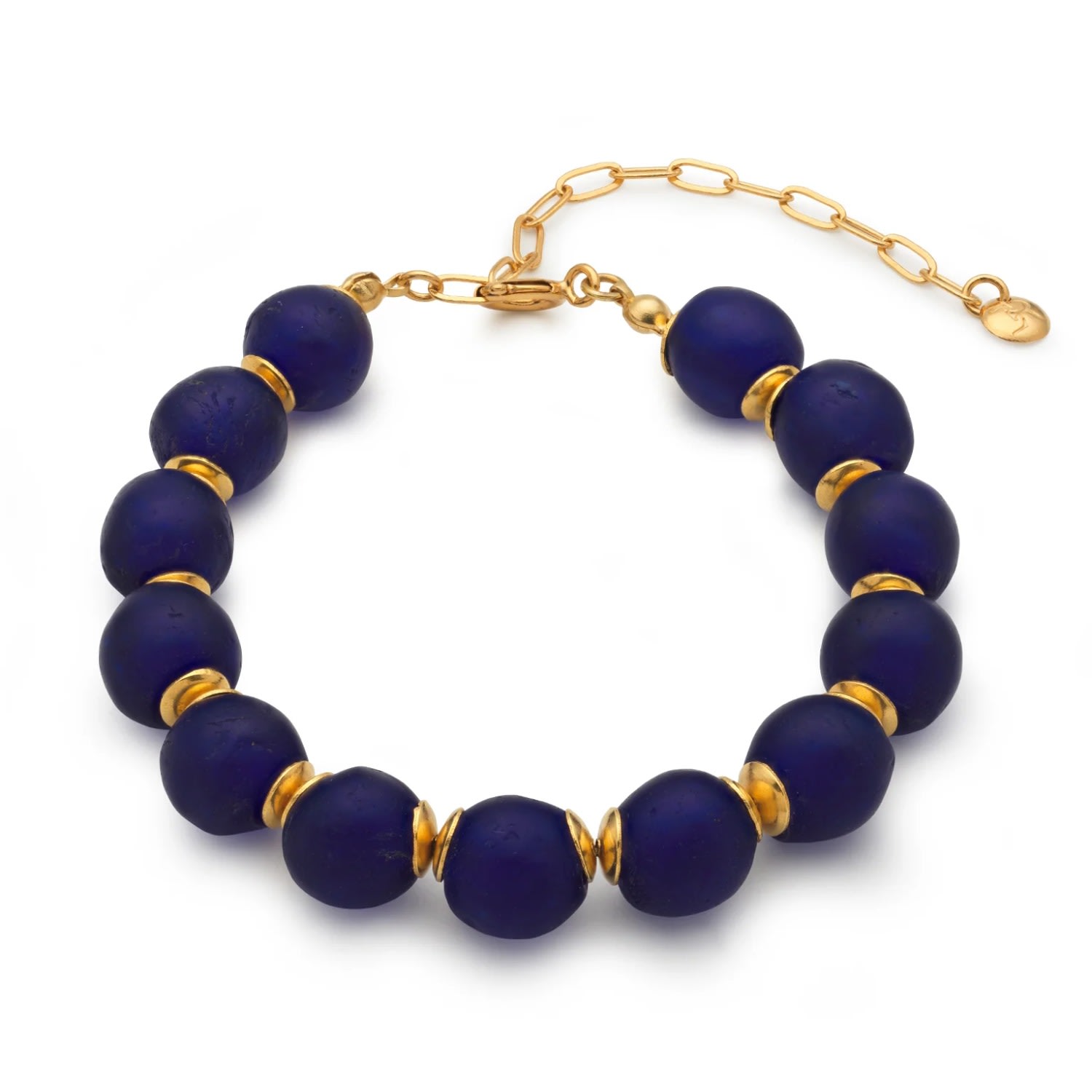 Shop Eva Remenyi Women's Gold / Blue Vacation Deep Blue Bracelet In Gold/blue