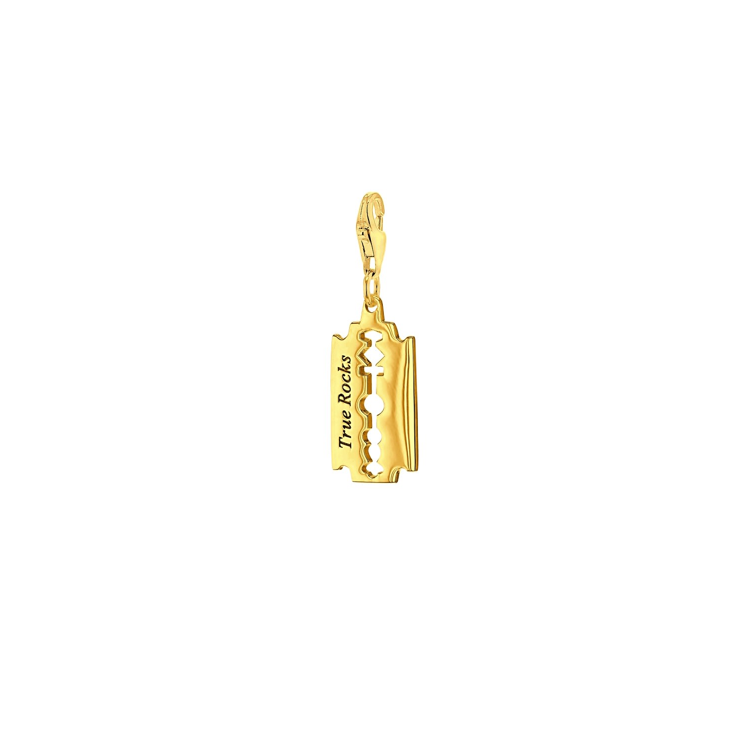 Women’s 18 Kt Gold Plated Small Razor Blade Charm True Rocks