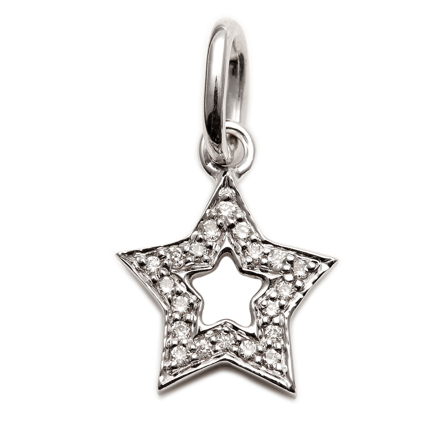 Women’s Diamond Studded Super Star Pendant In White Gold Kaizarin