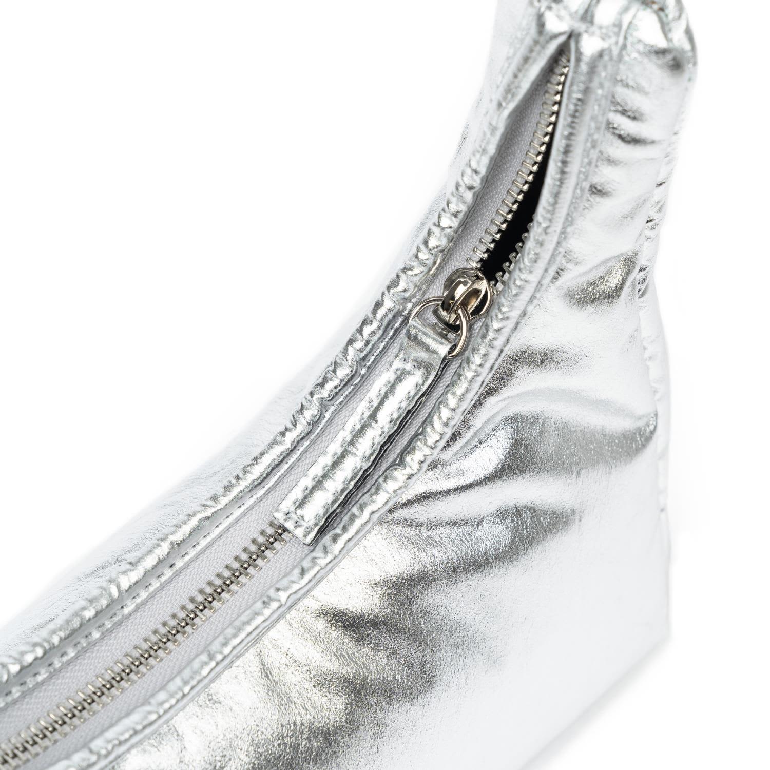 ショルダーバッグ・ポシェット HAHARCHIVE Leather Textured Small Silver Leather Textured Shoulder Bag - Silver | HAH ARCHIVE | Wolf