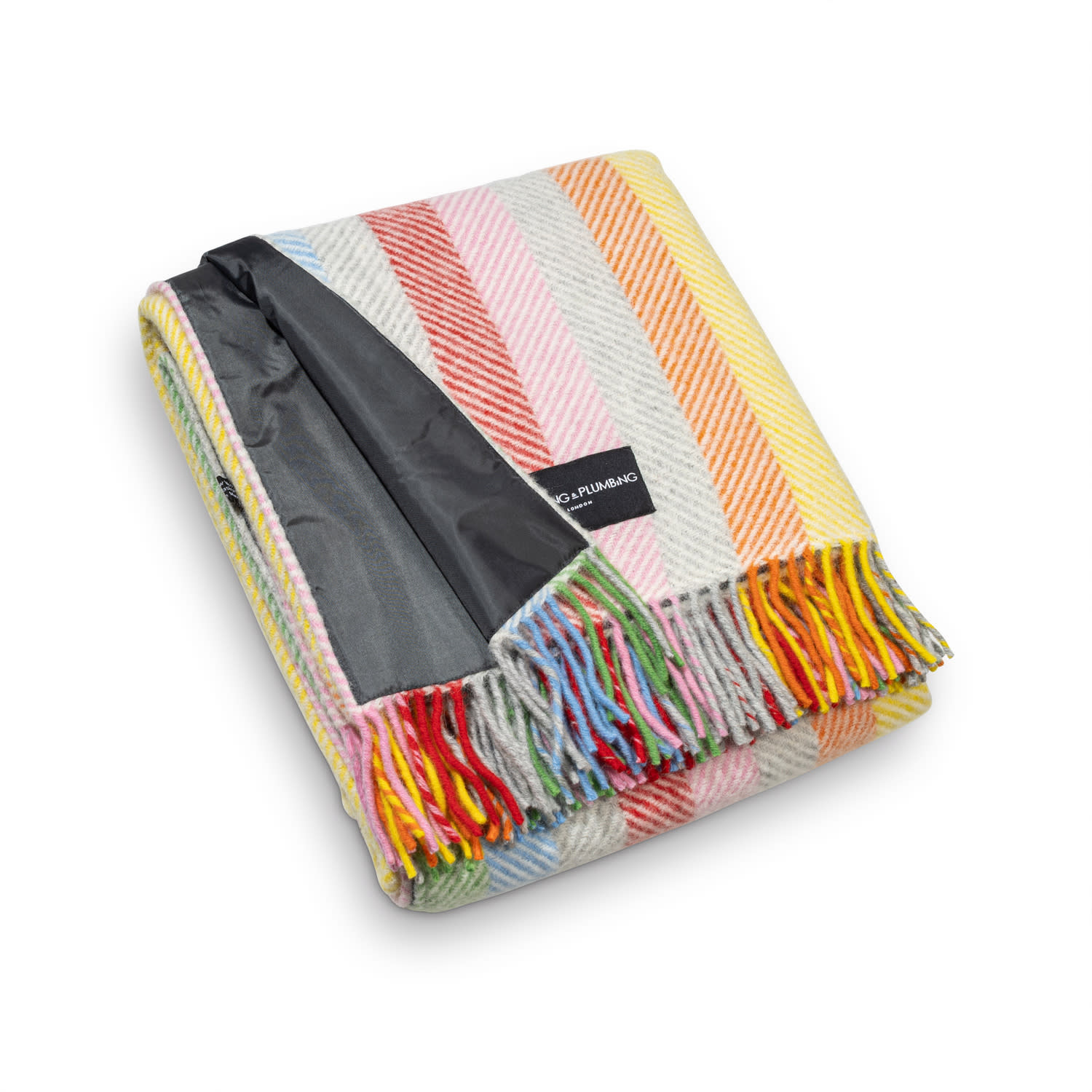 Heating & Plumbing London Pure New Wool Picnic Blanket - Rainbow