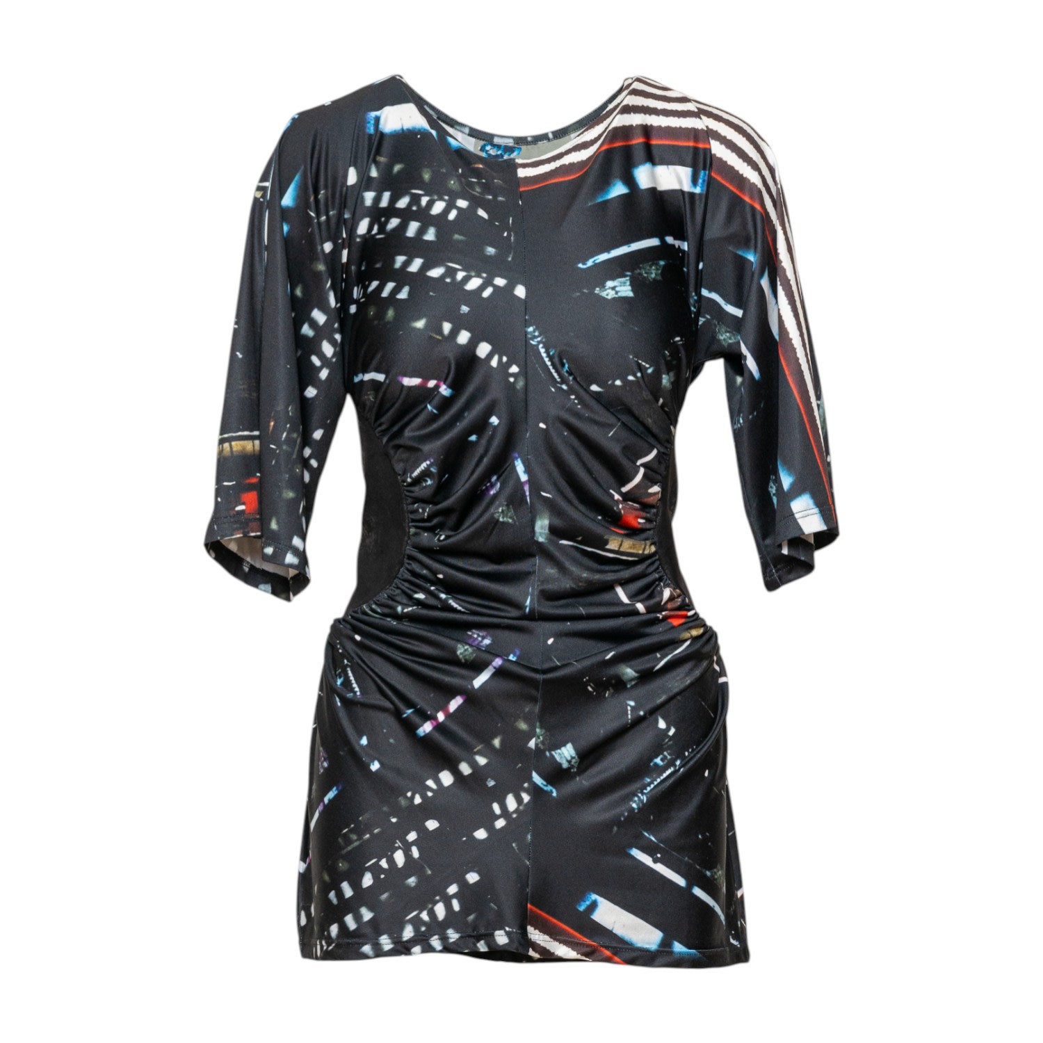 Artista Women's Bright Draped Mini Dress In Black