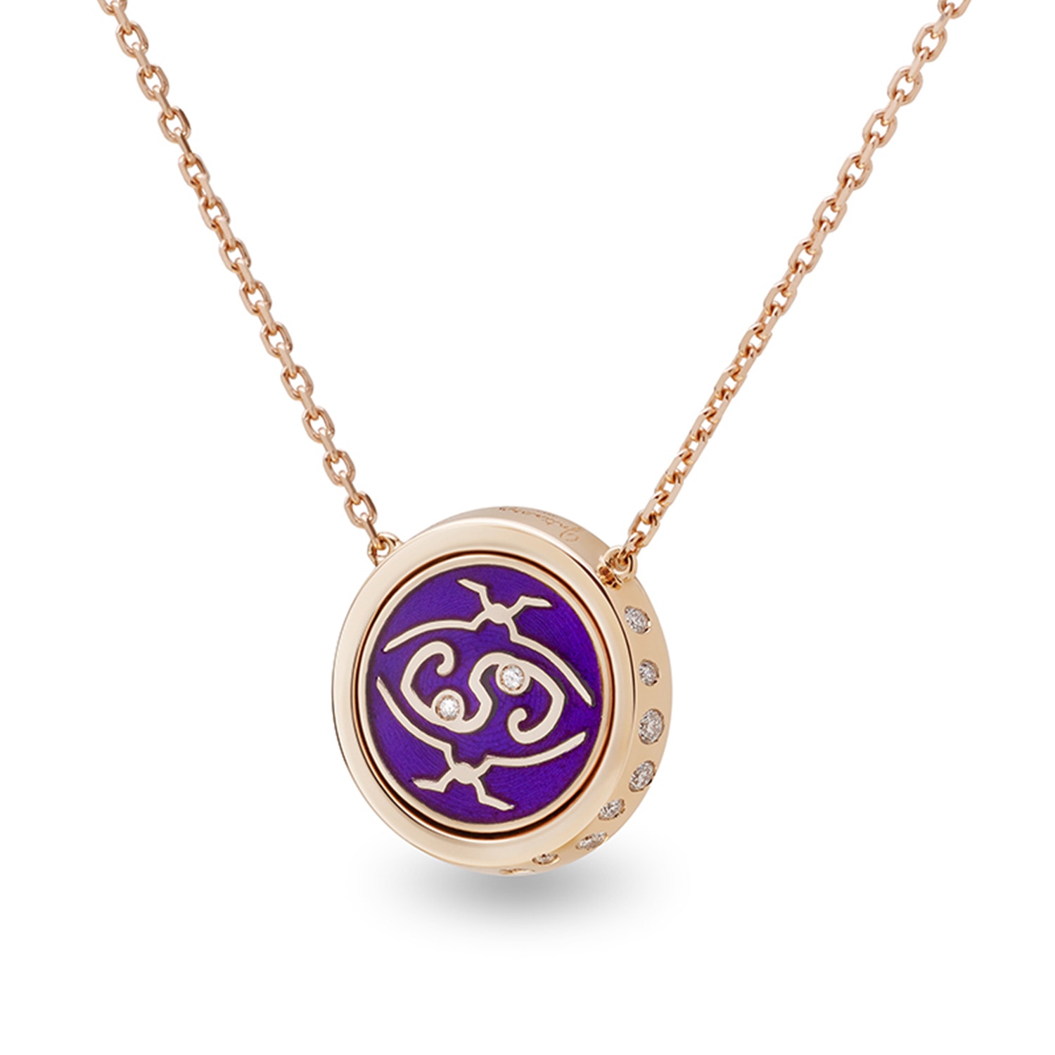 Intisars Women's Pink / Purple  Meohme Half Pavé Indigo Courageous Necklace