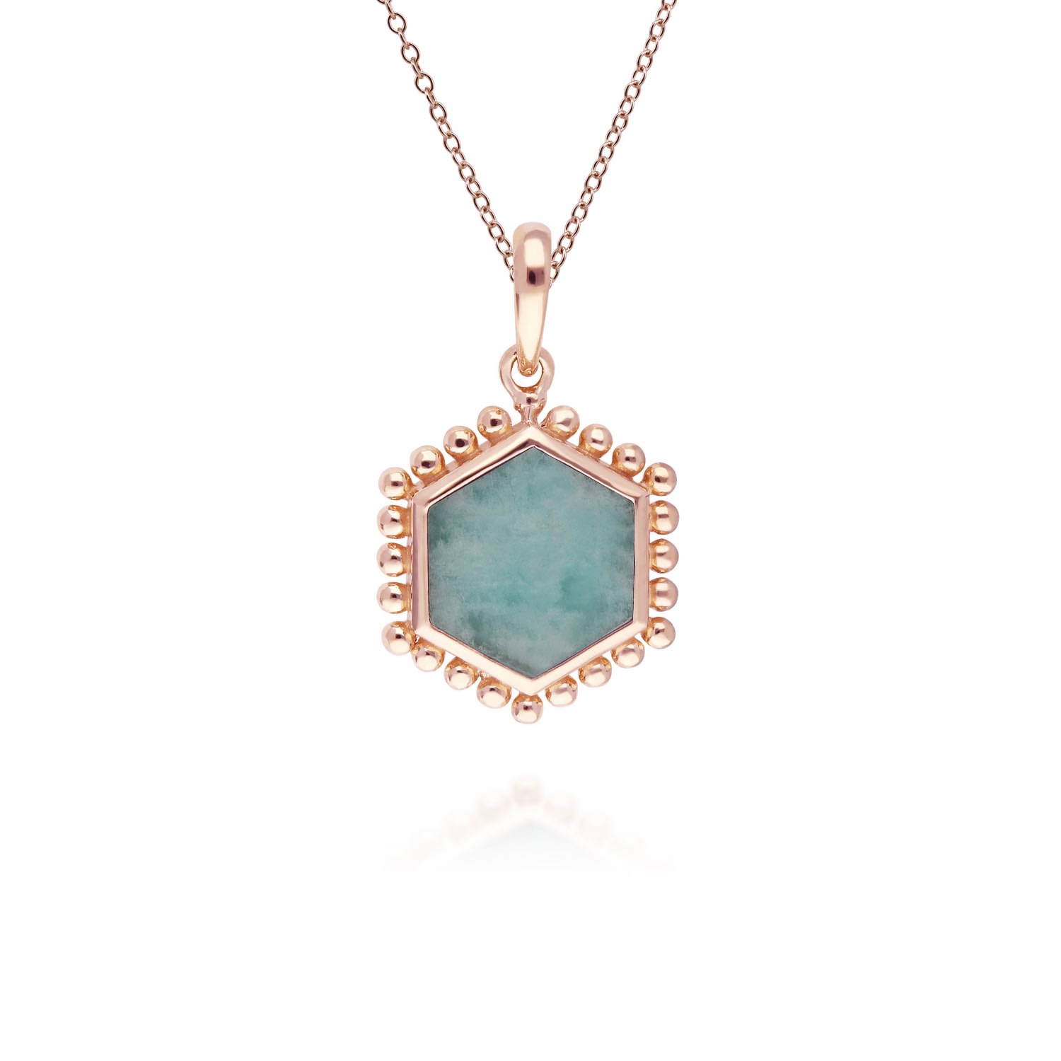 Women’s Blue Amazonite Flat Slice Hex Pendant Gemondo