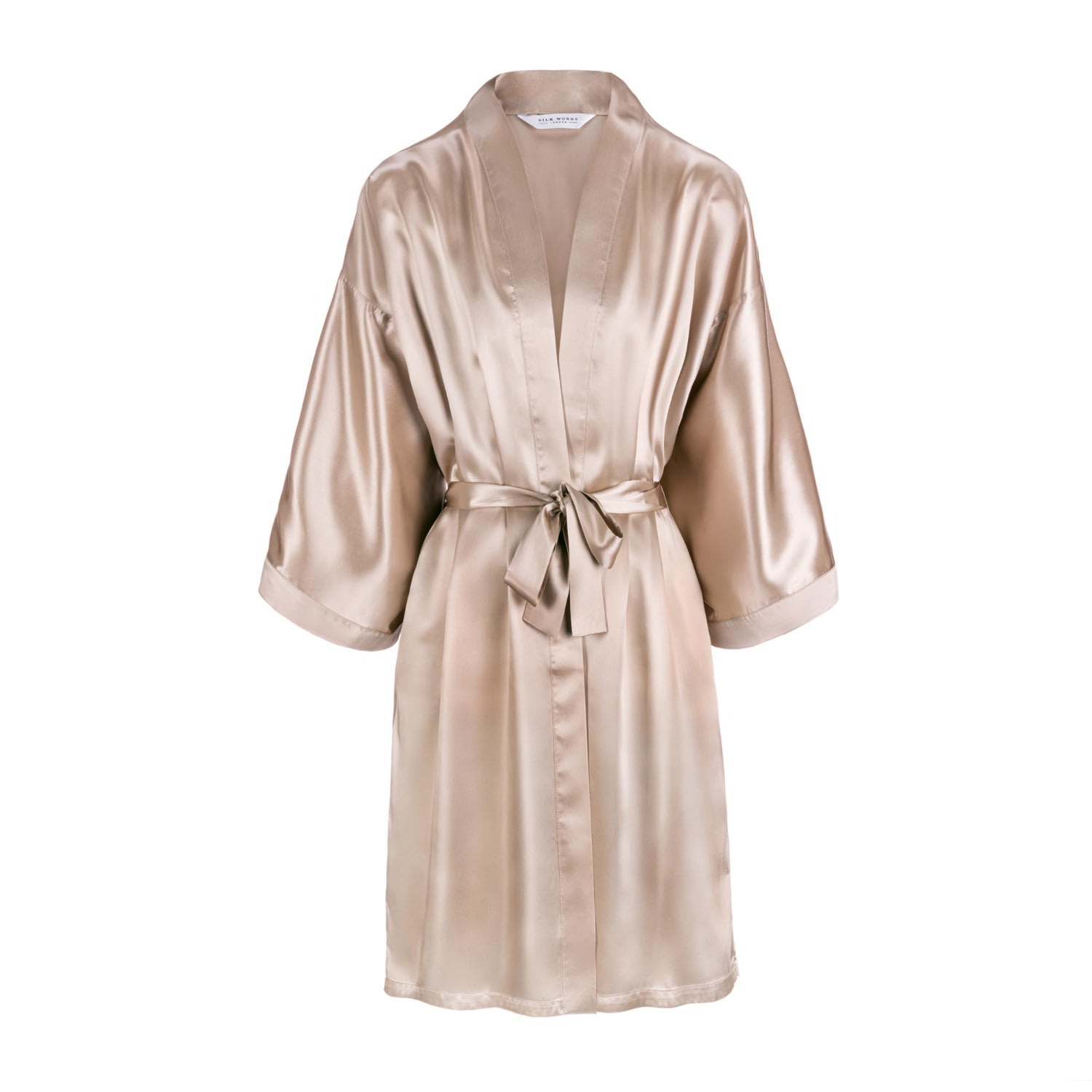 Women’s Neutrals Mulberry Silk Robe - Caramel S/M Silk Works London