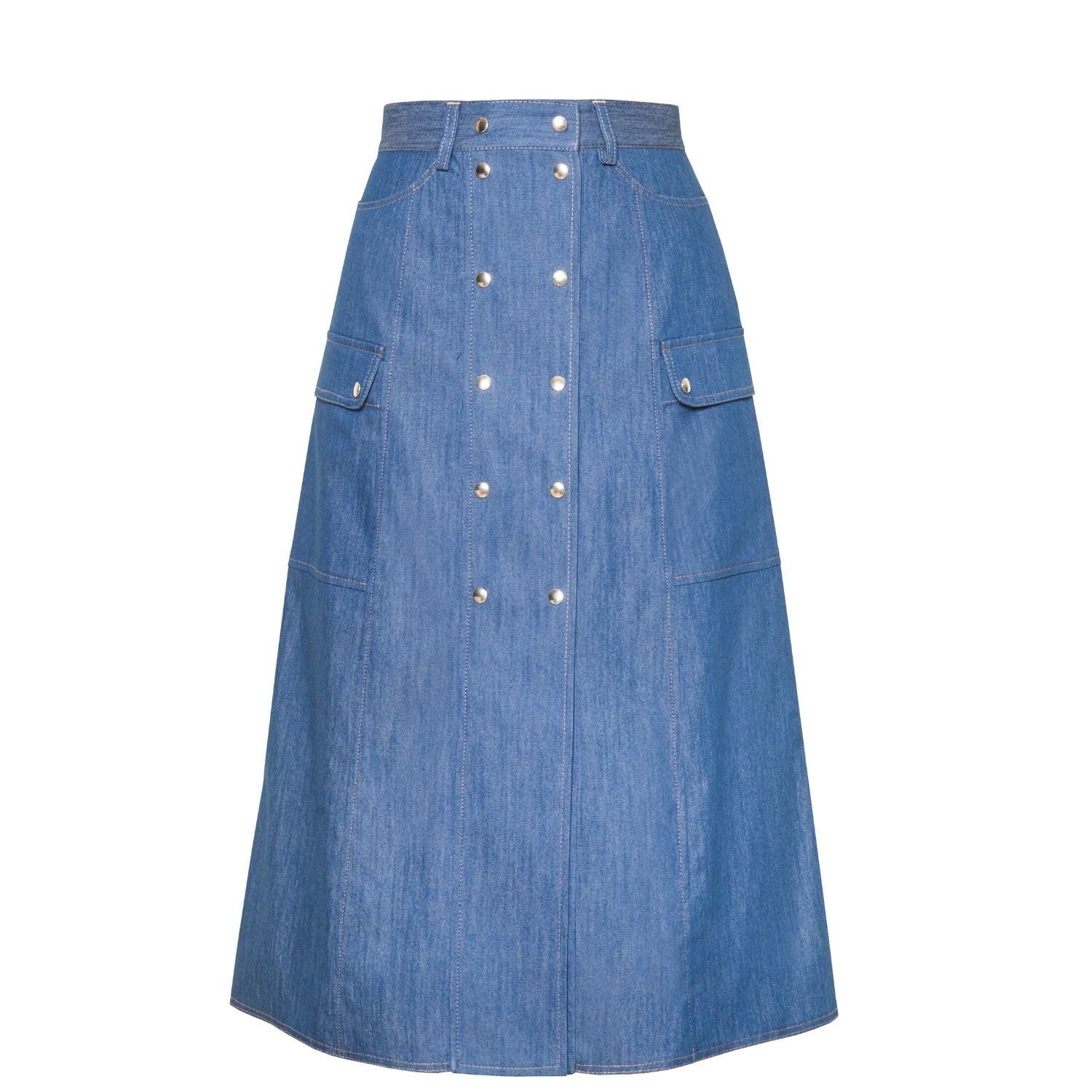 Women’s Saskia A-Line Denim Skirt In Blue Extra Small Diana Arno