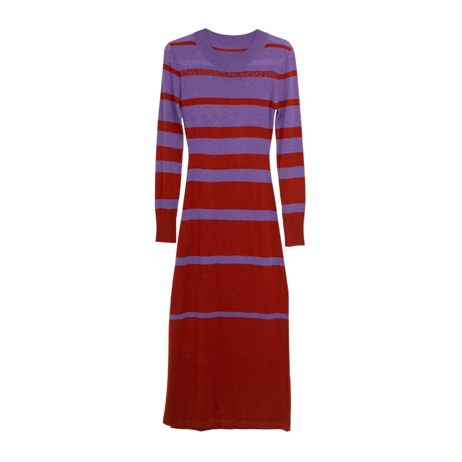 Women’s Pink / Purple Red And Lavender Striped Knit Dress Extra Small Dolores Promesas