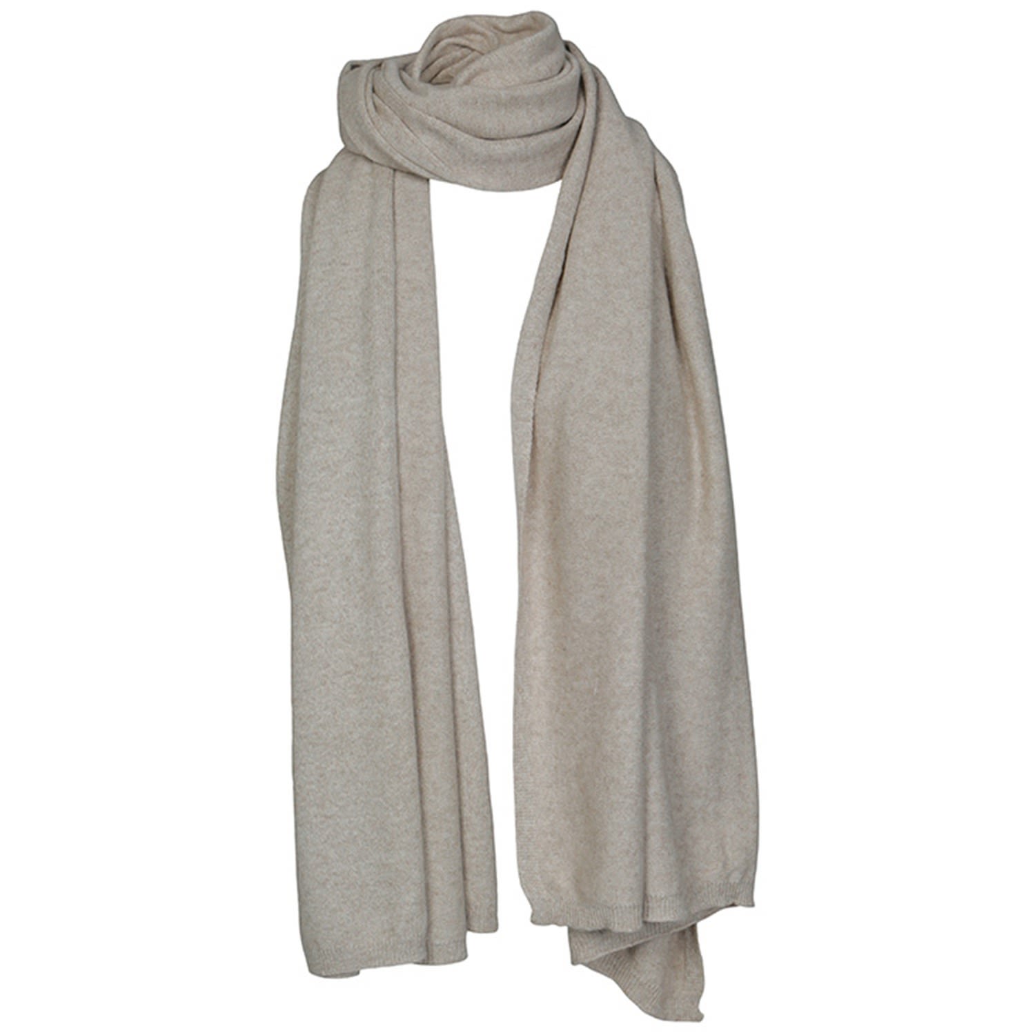 Women’s Neutrals "Alfie" Big Cashmere Scarf - Light Beige Melange One Size Tirillm