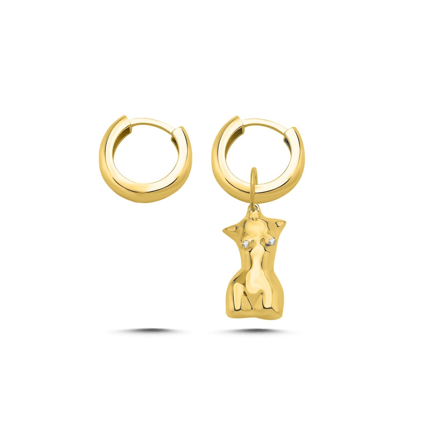 Mishka Women's My Girl Hoop Earrings With Gold Pendant In Gold