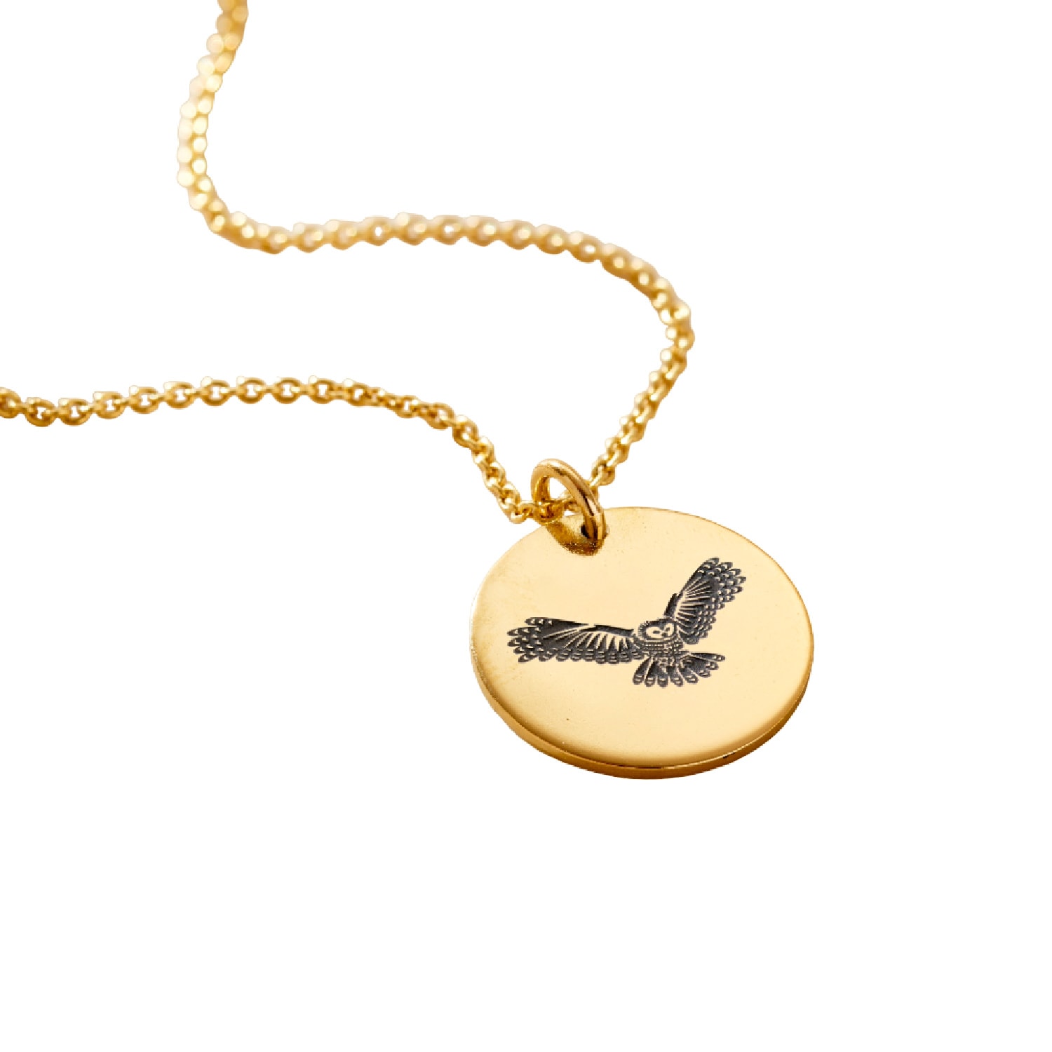 Posh Totty Designs Women's Yellow Gold Plated Owl Spirit Animal Necklace