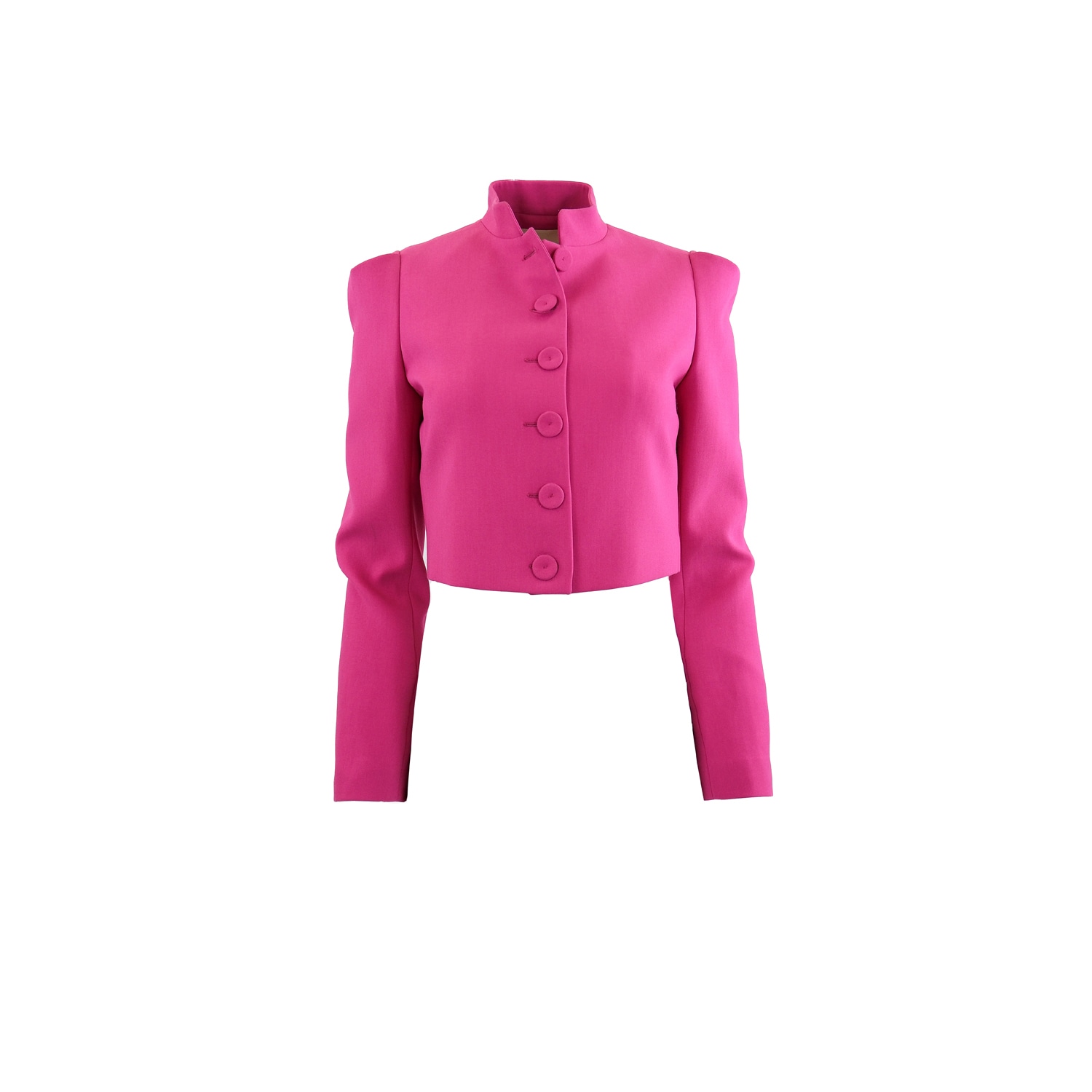 Theo The Label Daphne Cropped Military Jacket In Pink/purple