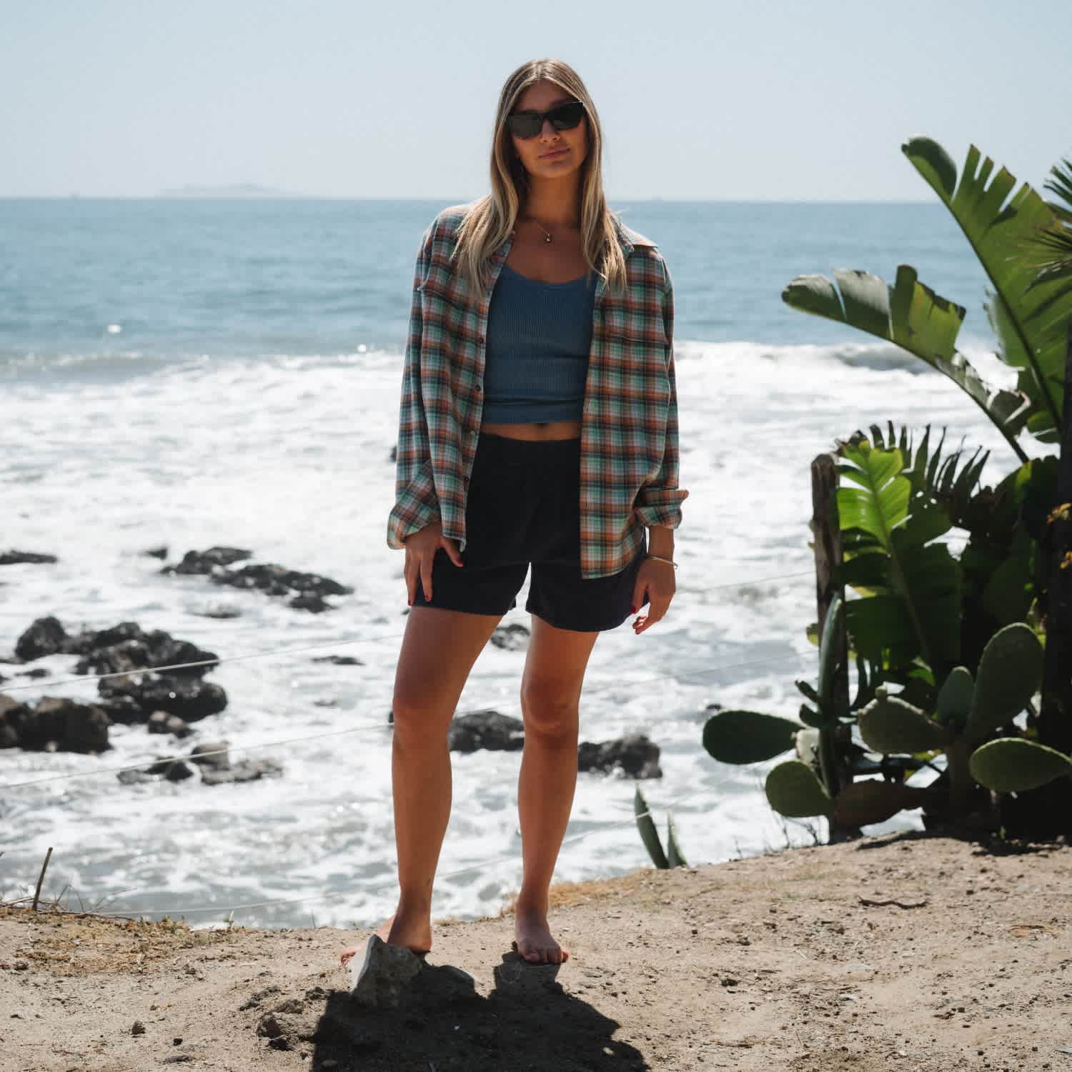 Green Orange Summer Softy Plaid Shirt | ARIKO | Wolf & Badger