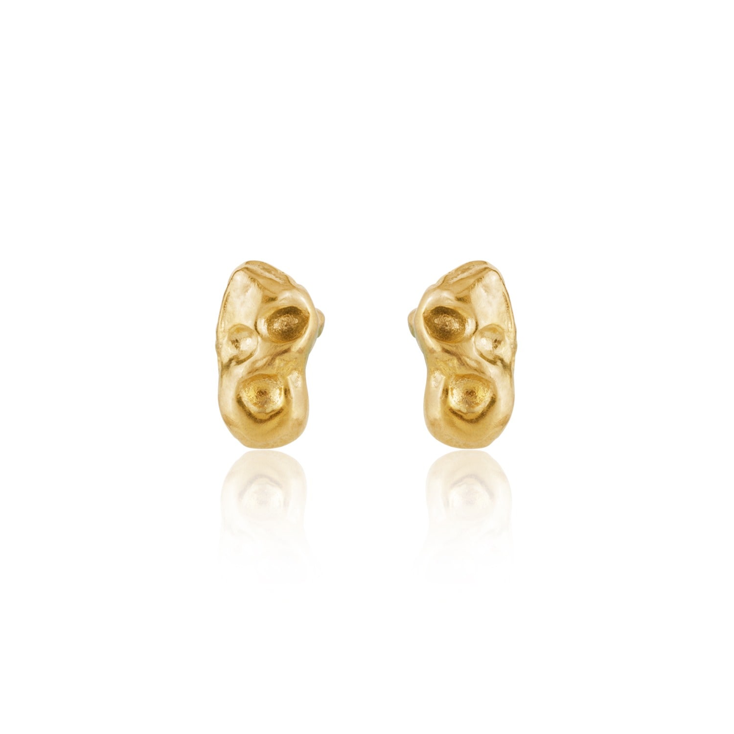 Cansui Design Women's Gold Bronze Stone Earrings