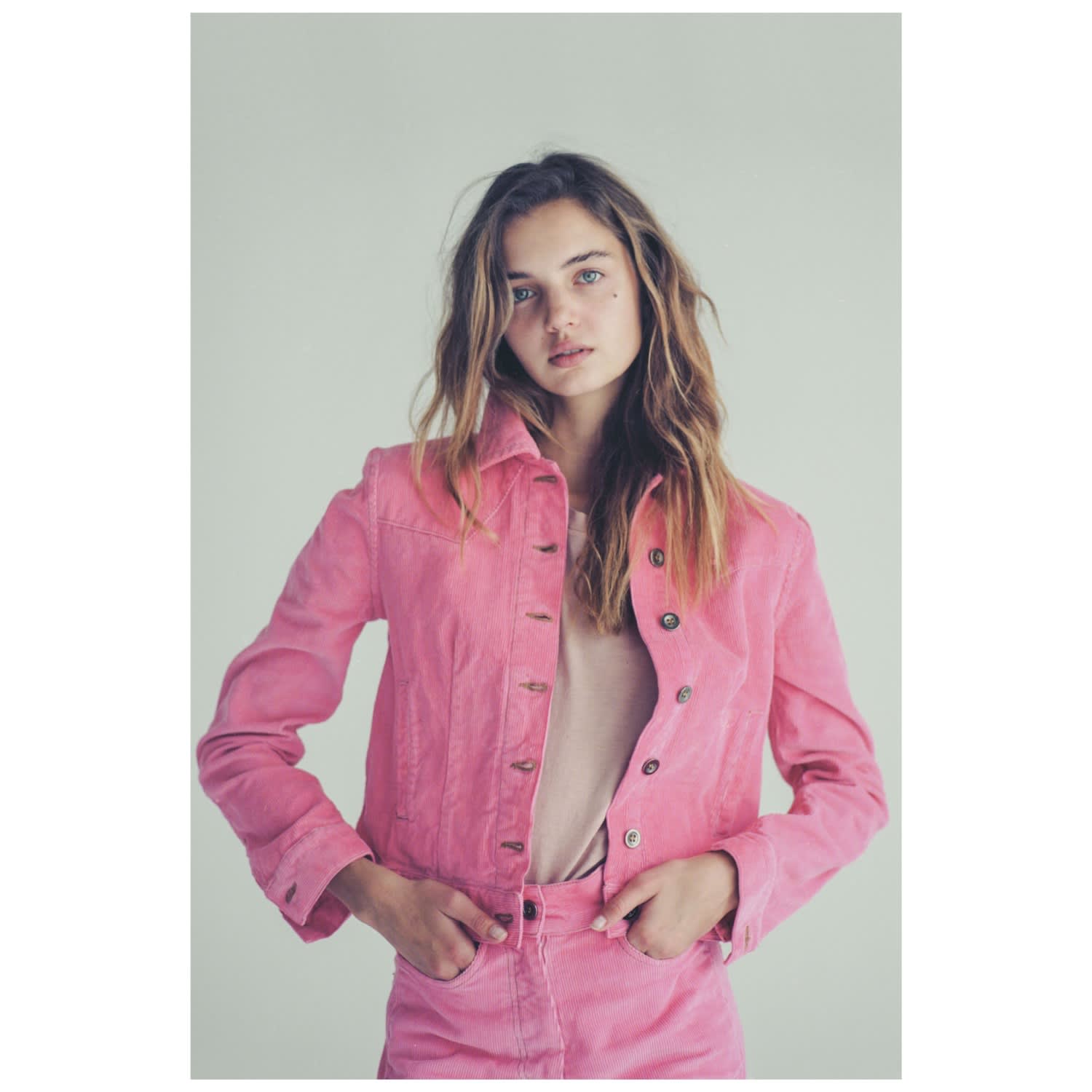 hot pink corduroy jacket