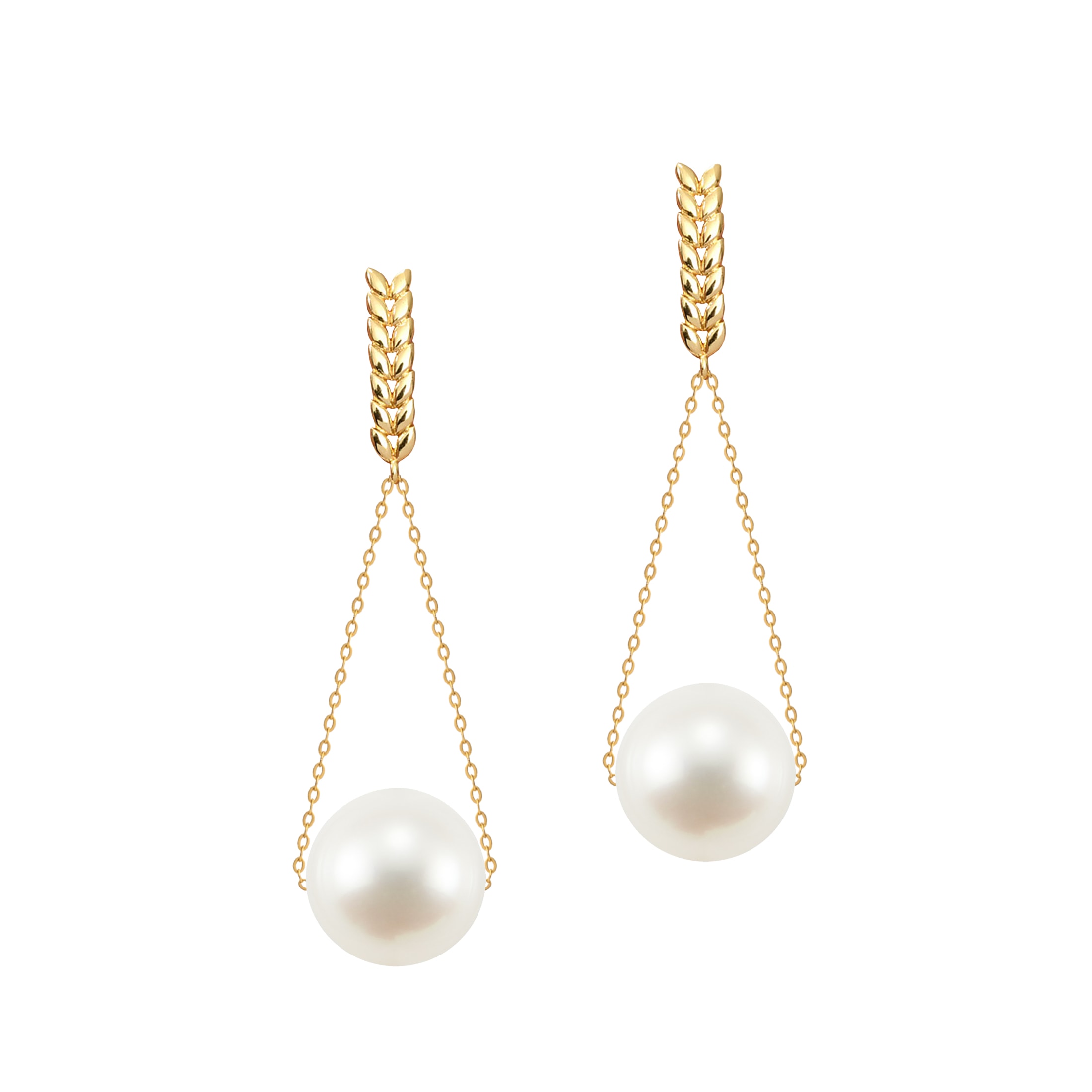 Adriana Pappas Designs Women's Gold / White Mega Pearls Earrings In Multi