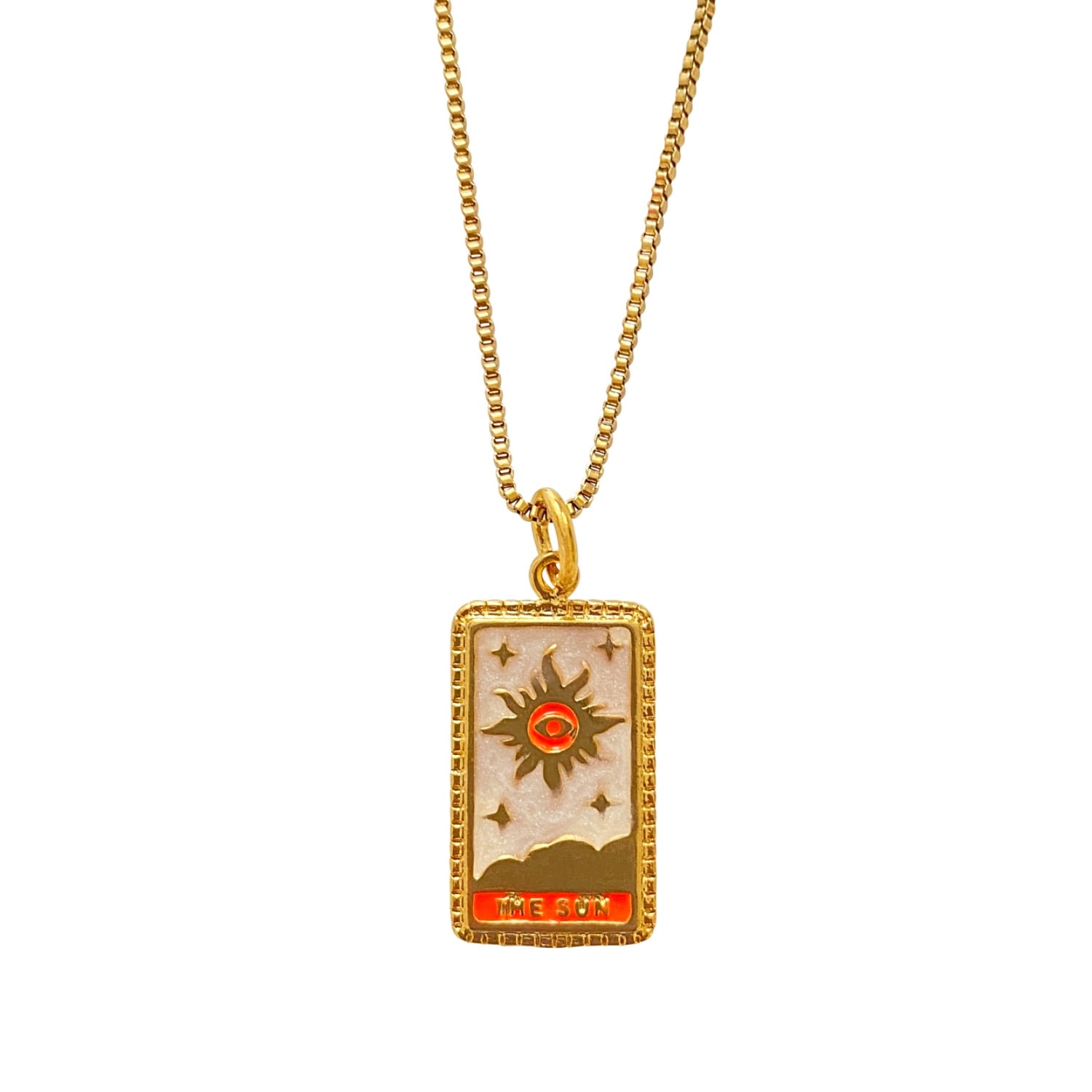 Smilla Brav Women's Red / Gold Red Necklace Sun In Gold